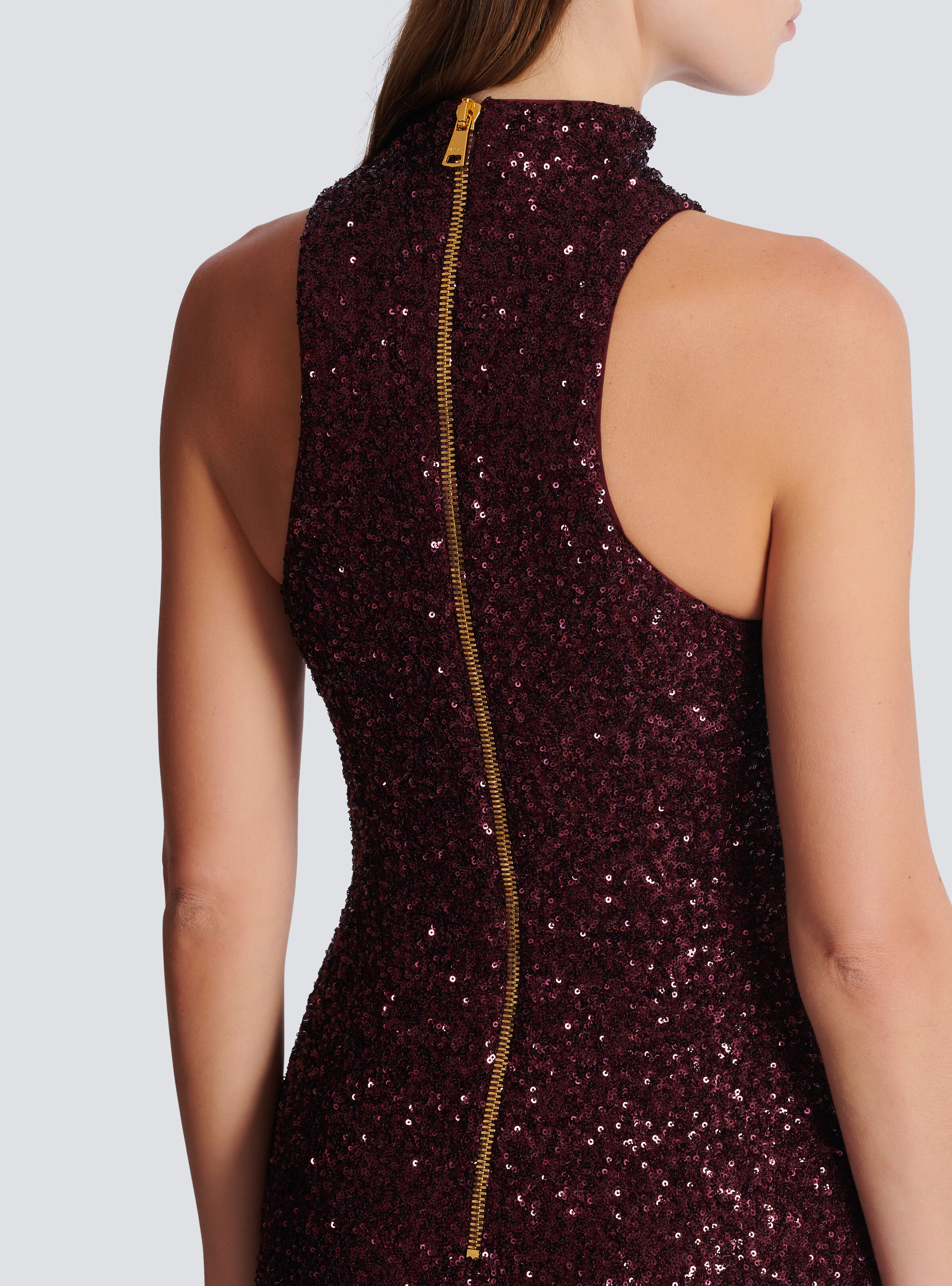 Long sleeveless sequin dress - 6
