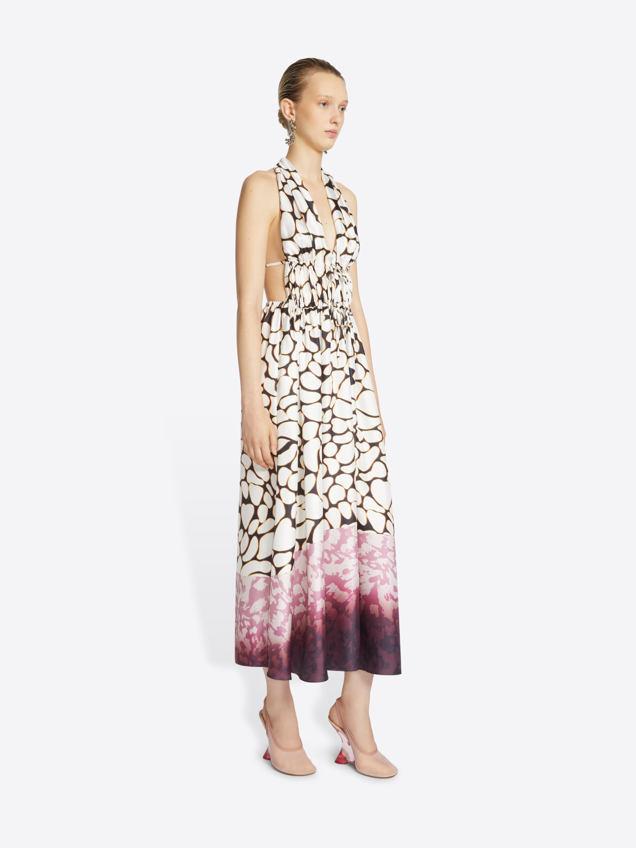 SILK HALTER DRESS - 3