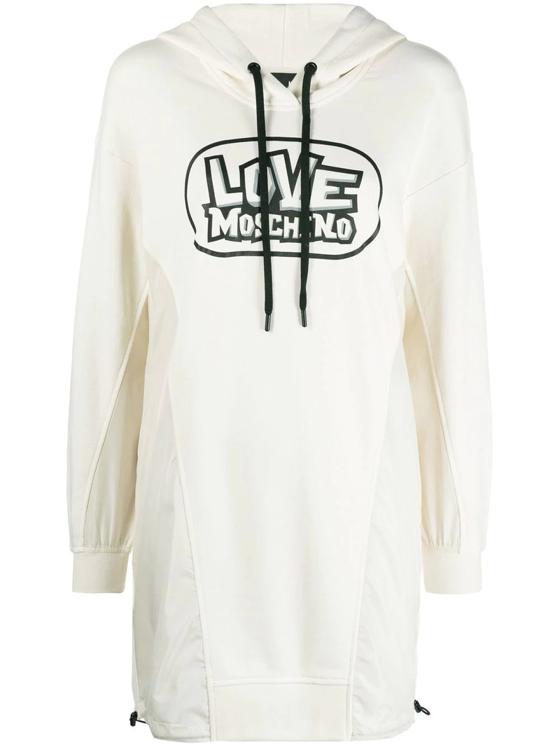 logo-print hooded dress 1