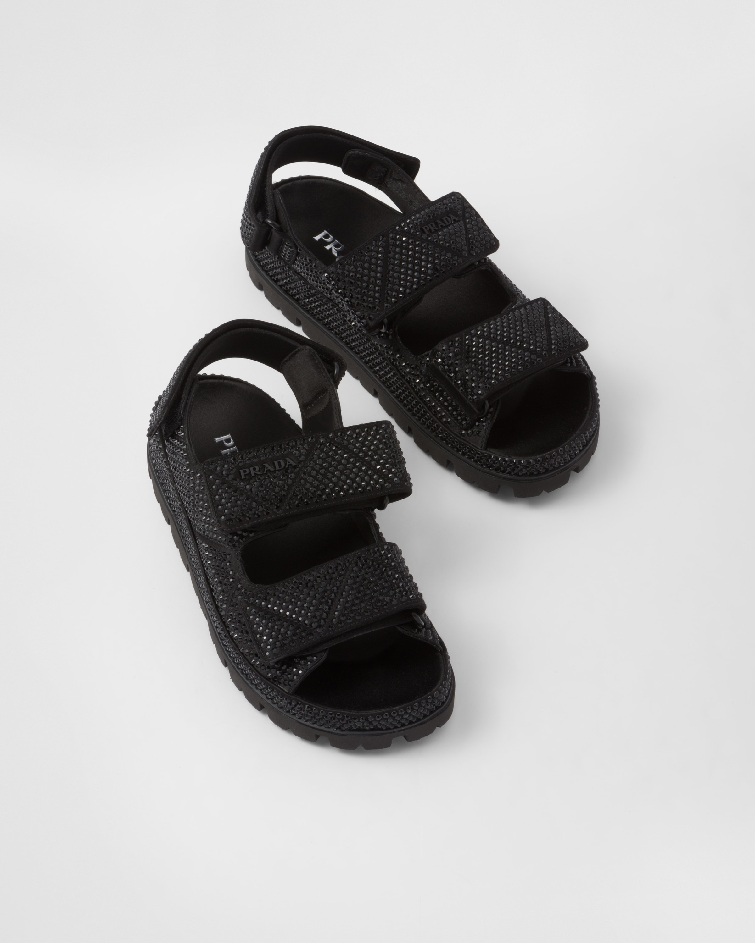 Satin sandals with crystals - 4