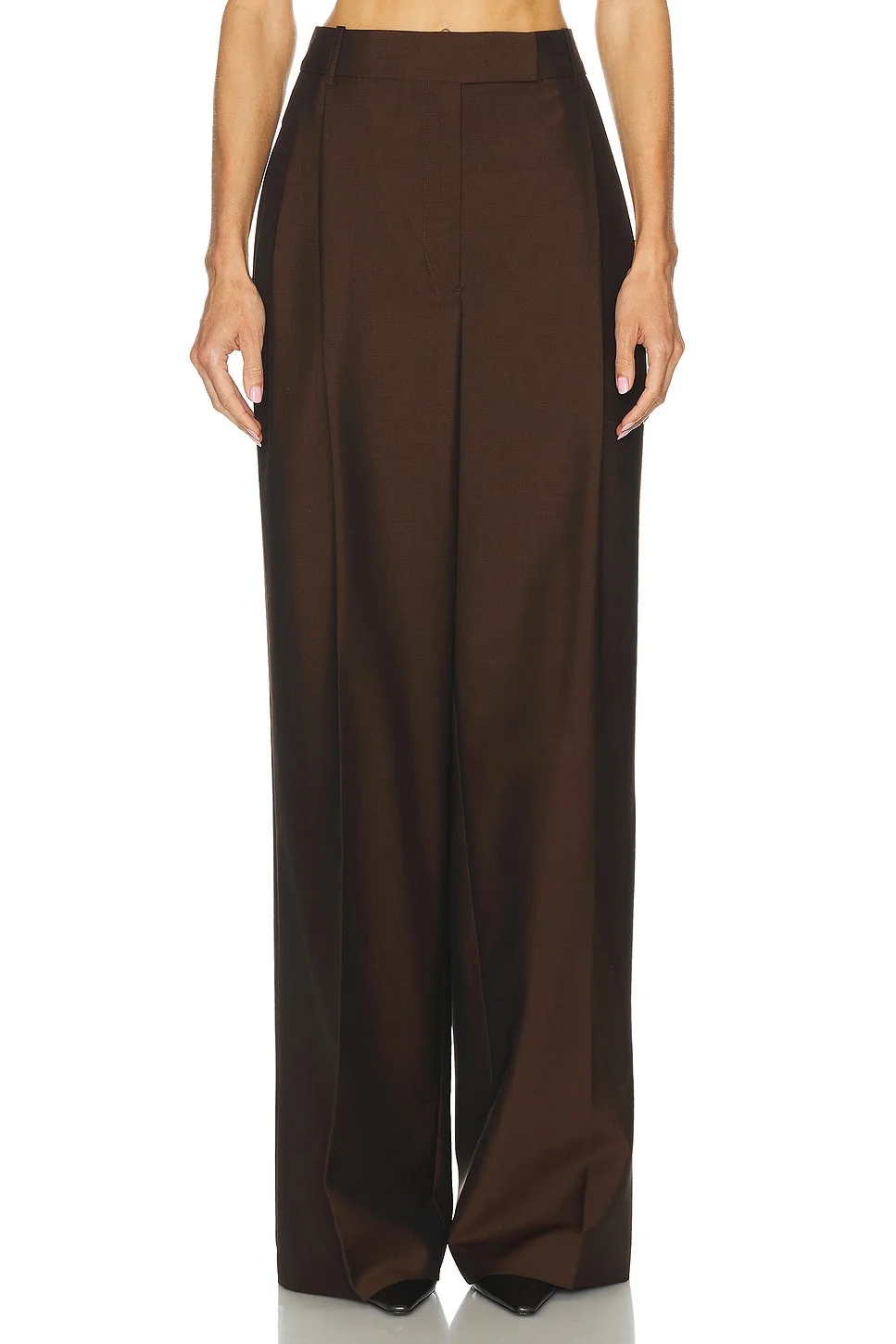 Dual Tone Pique Pleated Trouser - 1
