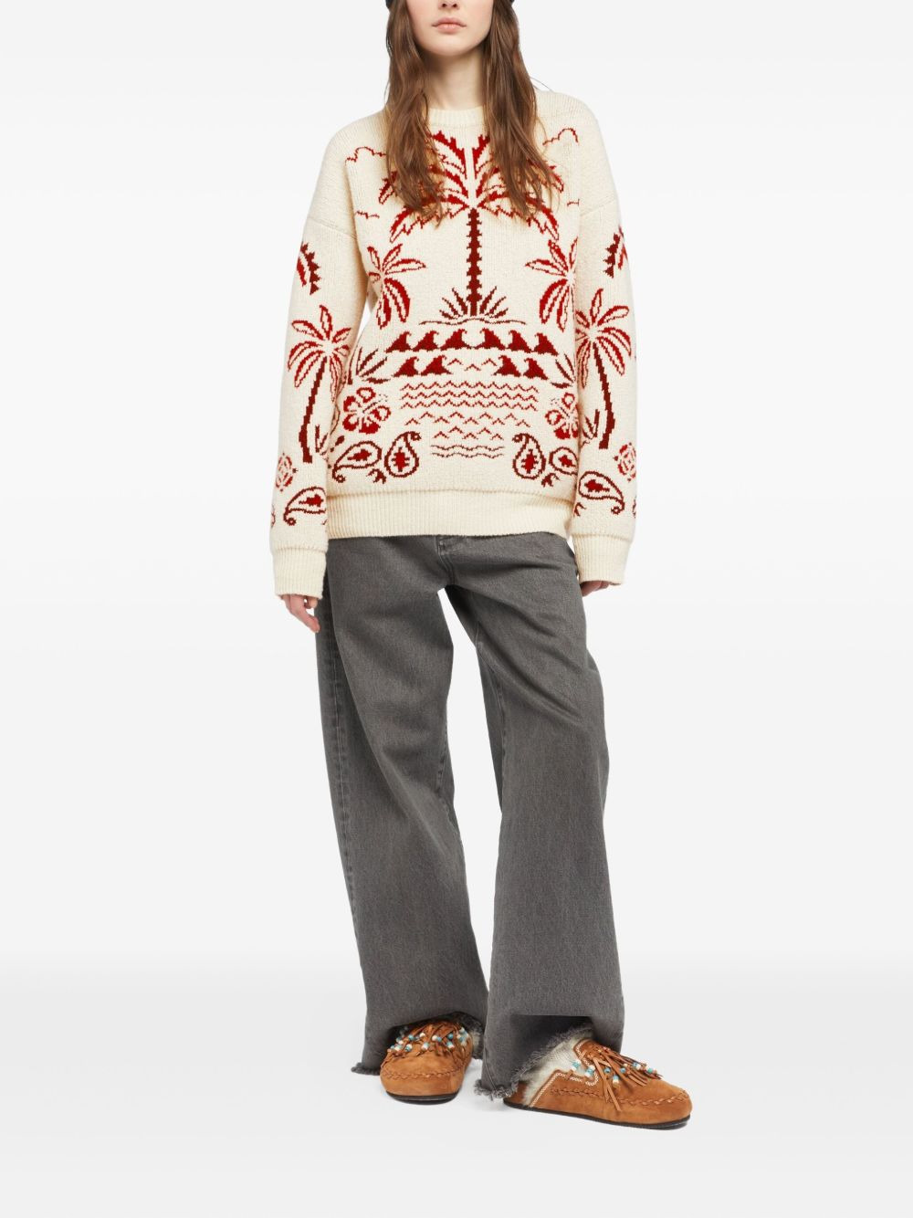 Glimpse Of Eden palm-tree paisley sweater - 2