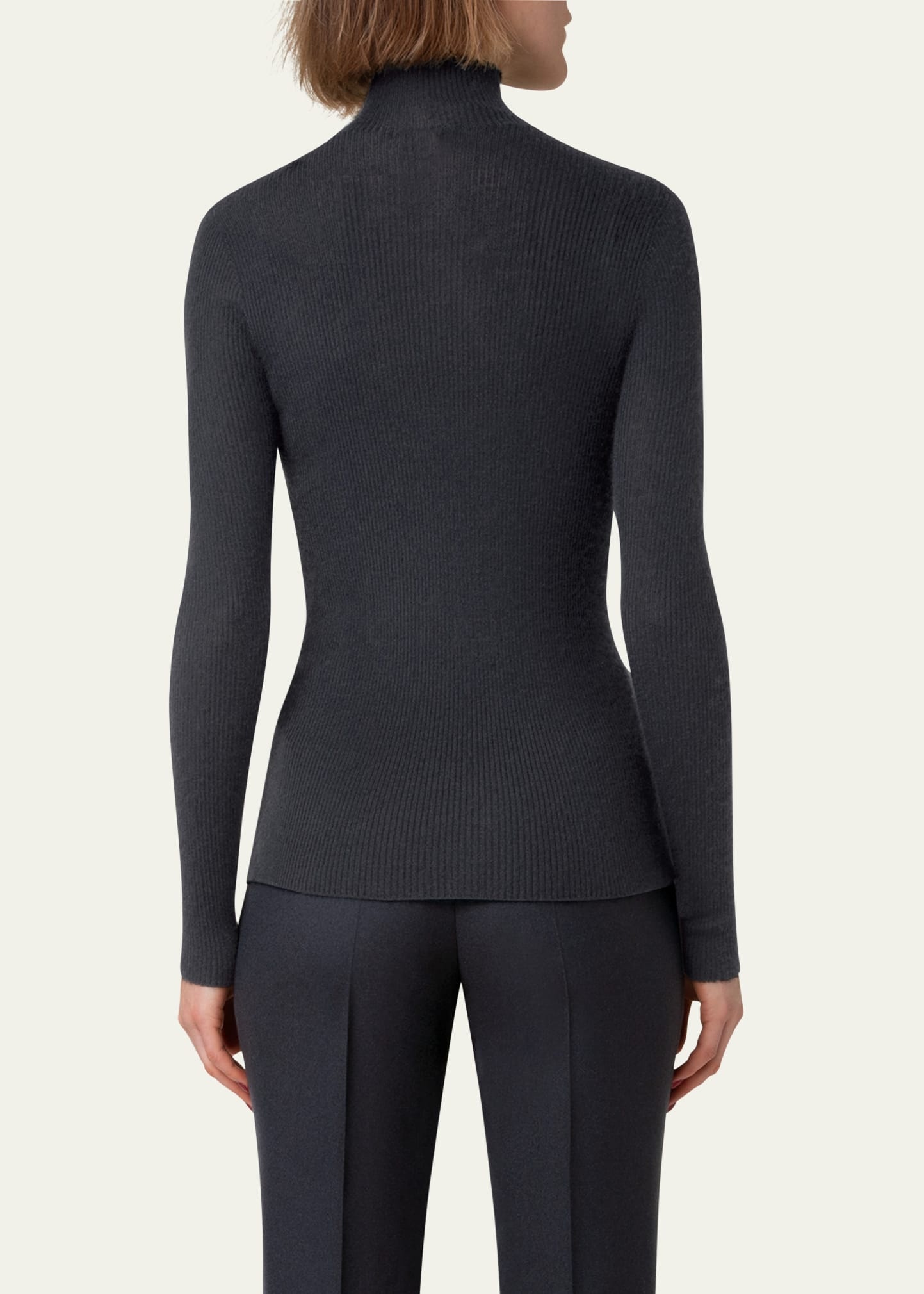 Cashmere-Blend Fine Ribbed Knit Top - 3