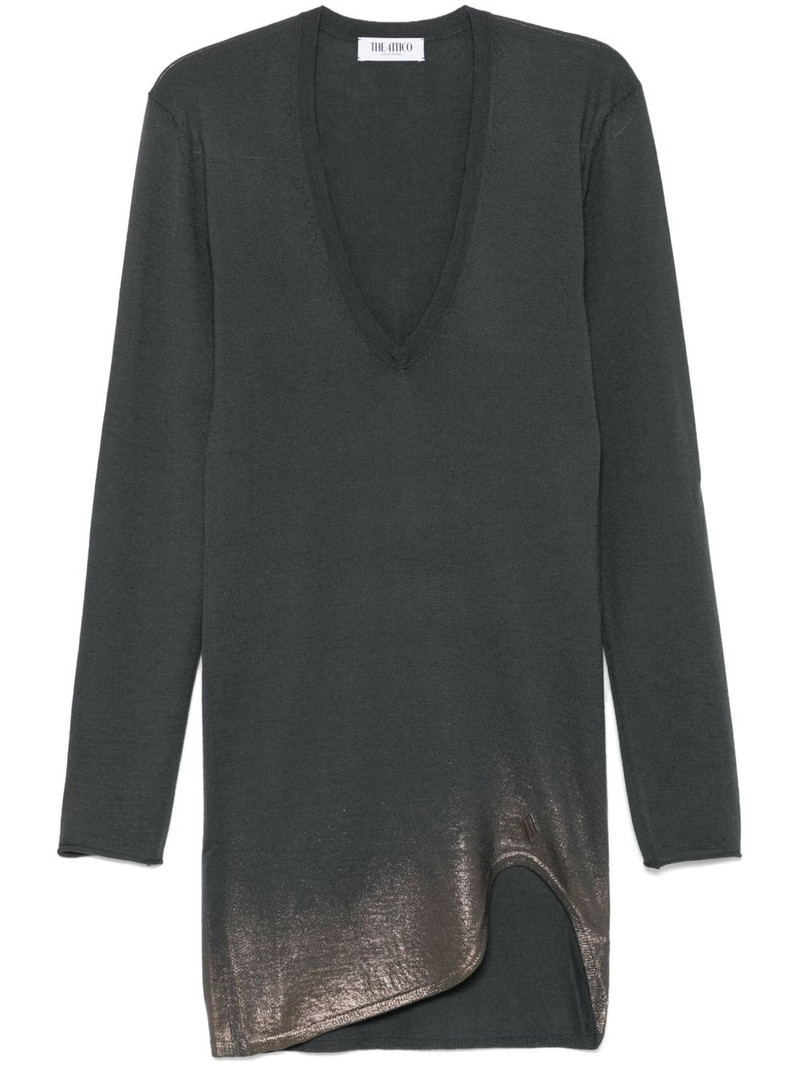 lurex-detail mini dress 1