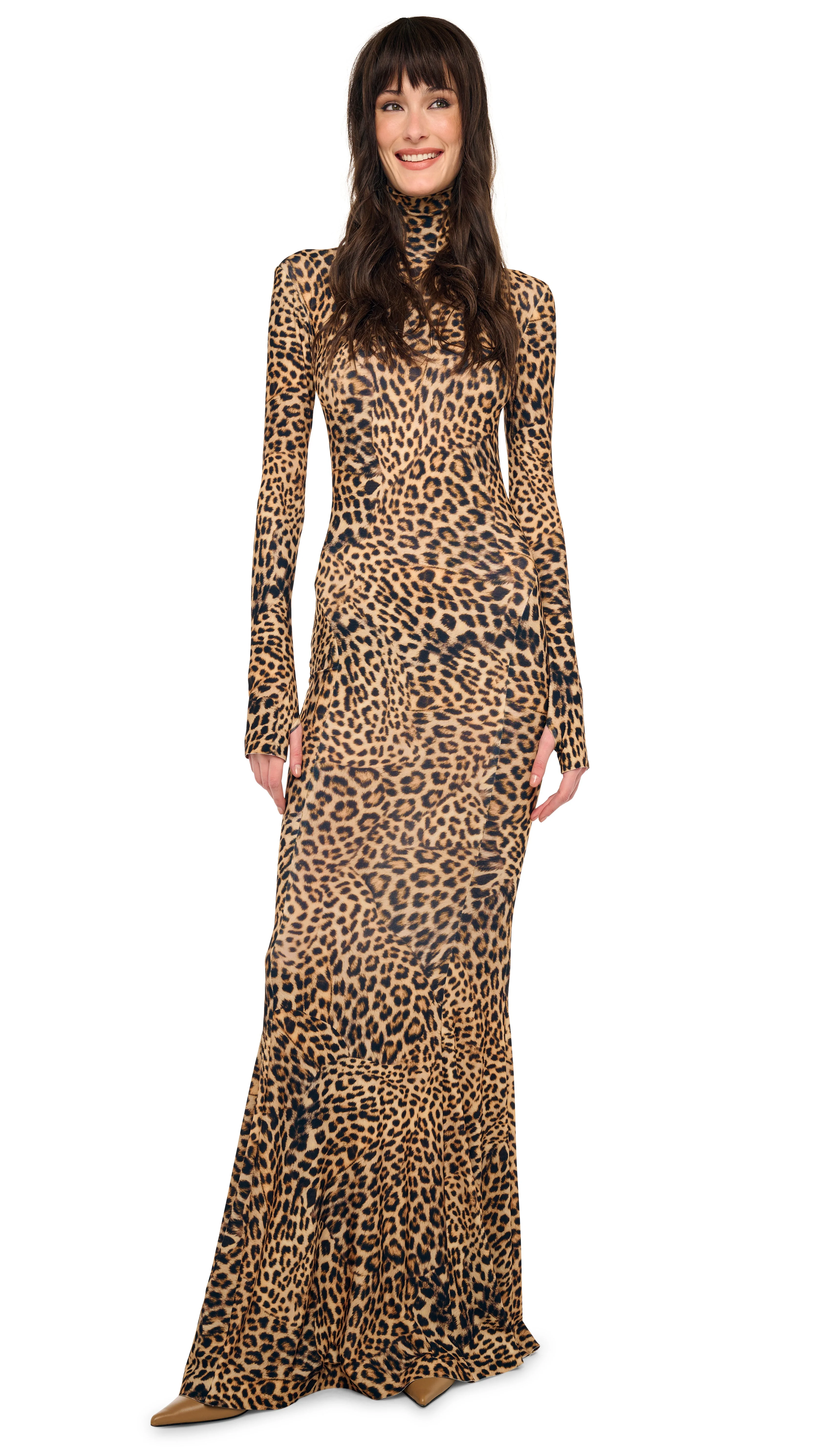 LONG SLEEVE TURTLE FISHTAIL GOWN - 1