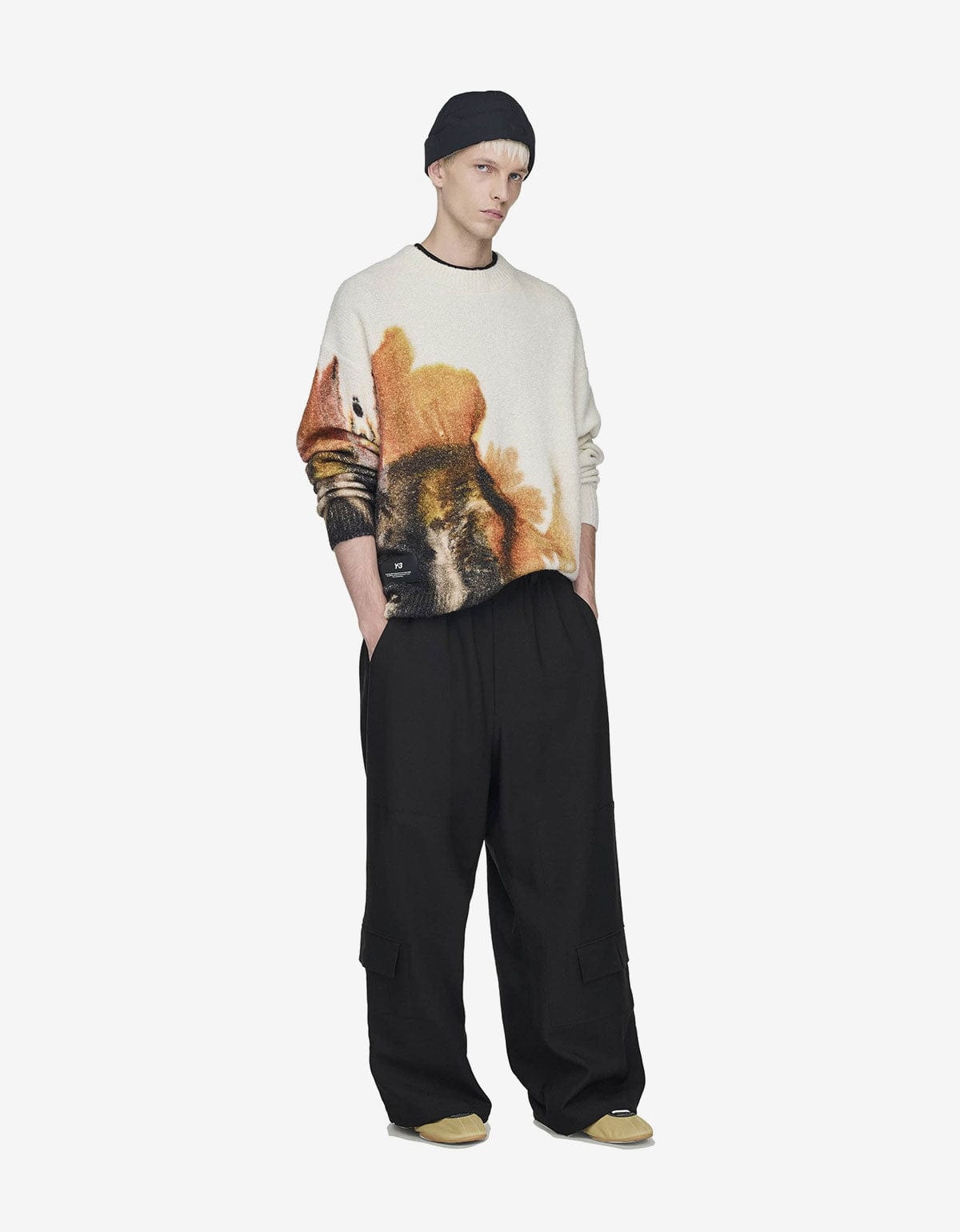 Y-3 White AOP Graphic Sweater - 6