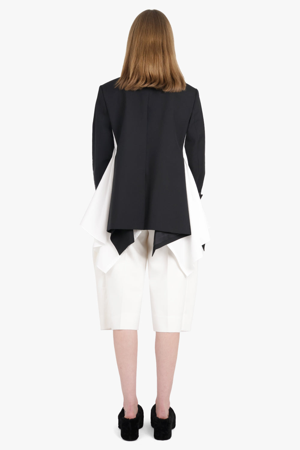SUITING JACKET WITH SHIRT DETAILING | BLACK/OFF WHITE - 5