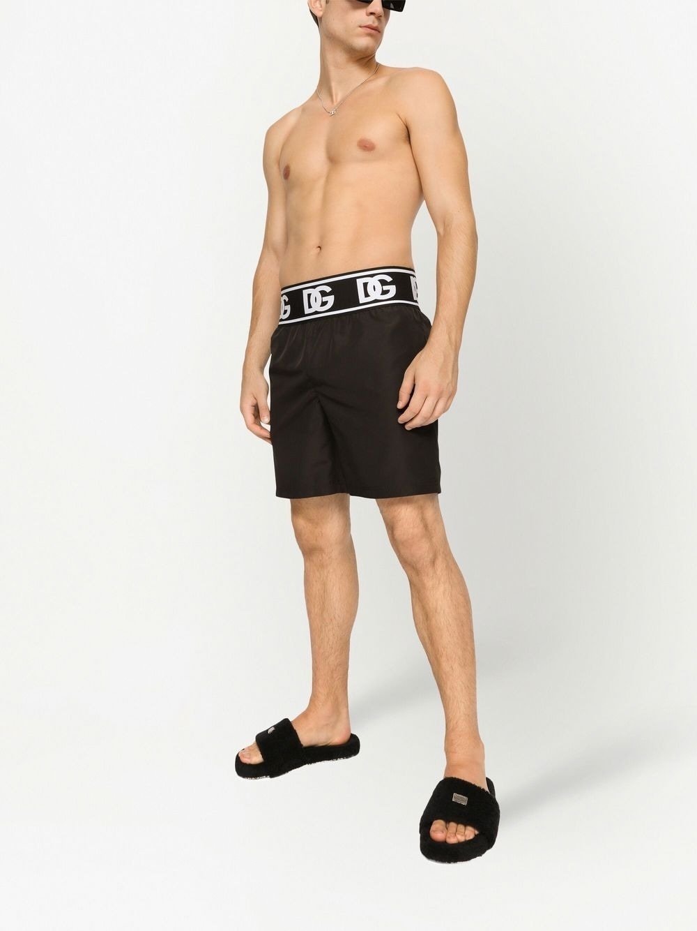 wide logo-waist swim shorts - 2