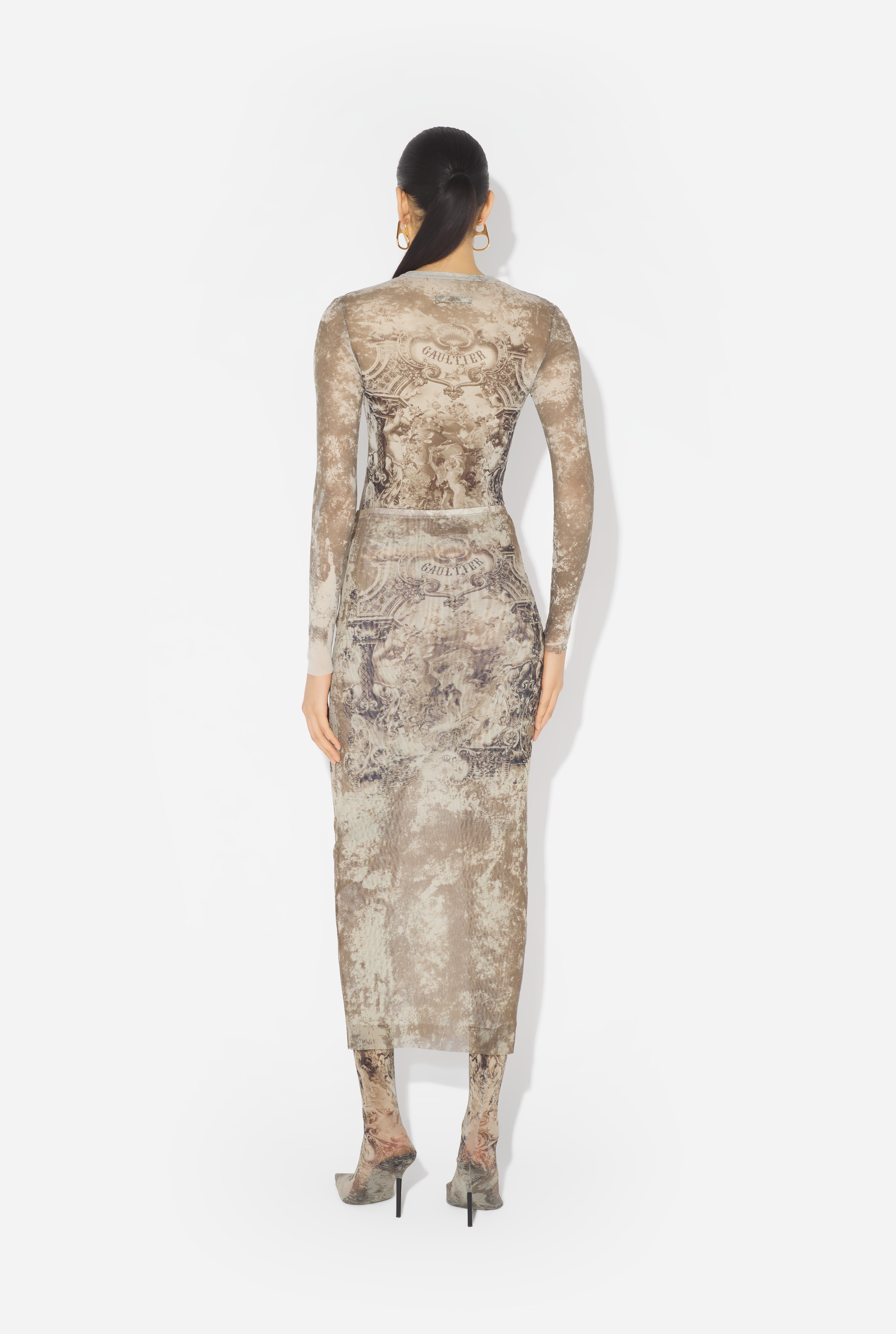 THE LONG BEIGE MÉDAILLON SKIRT - 2