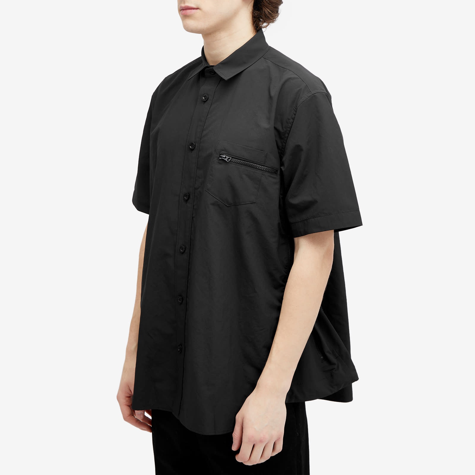 Sacai Matte Taffeta Zip Short Sleeve Shirt - 2