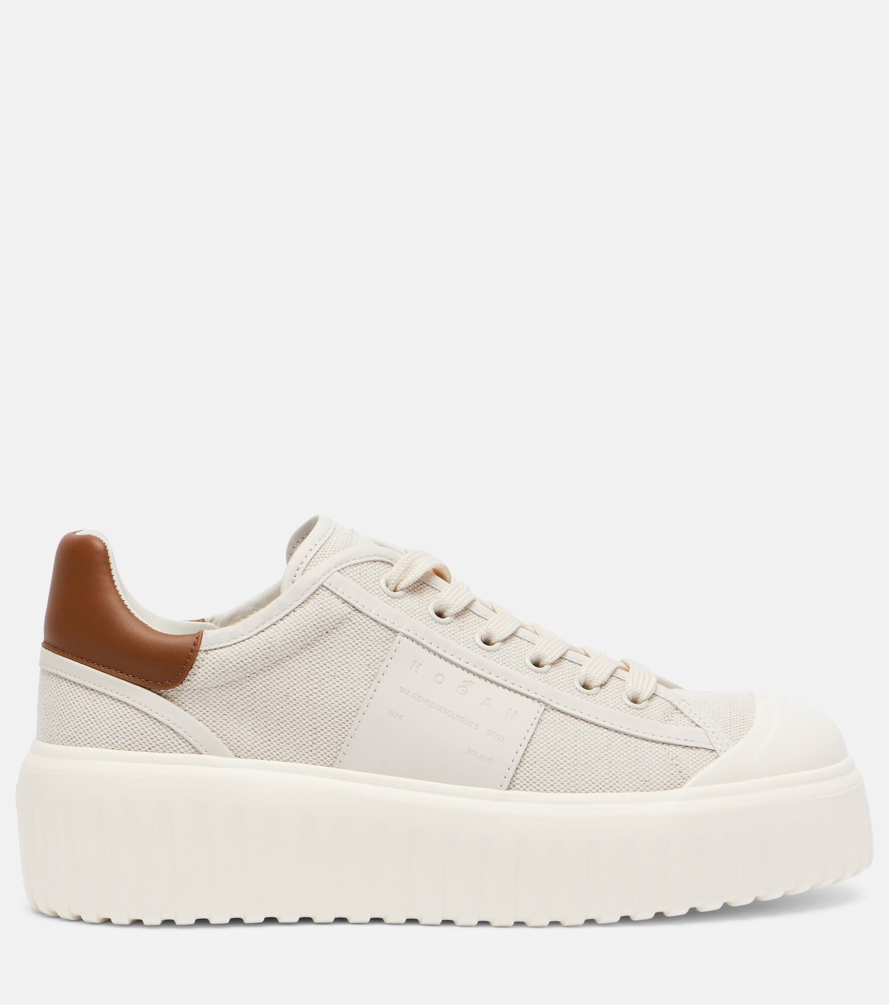 H-stripes canvas and leather sneakers - 4