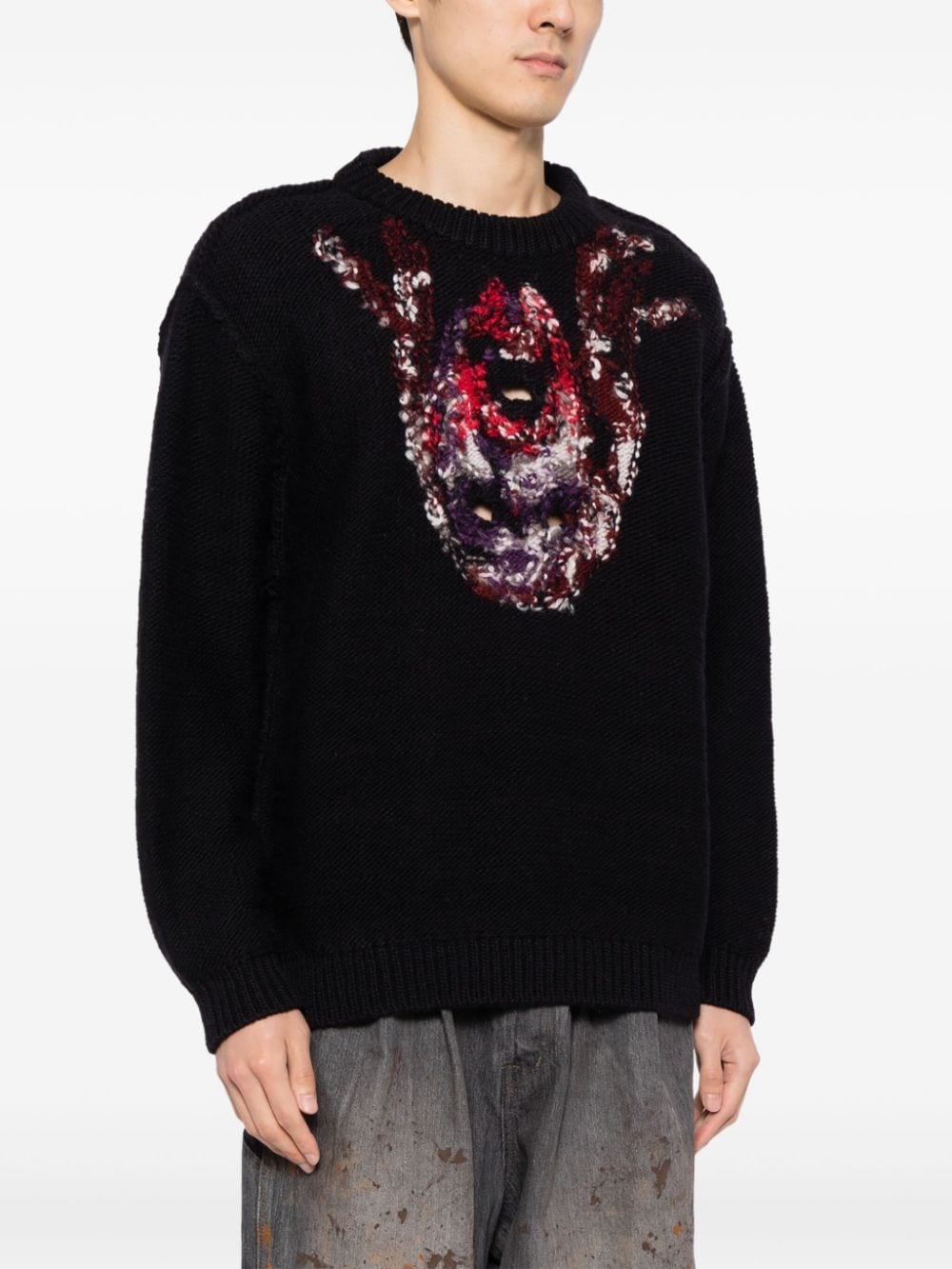 embroidered wool jumper - 3