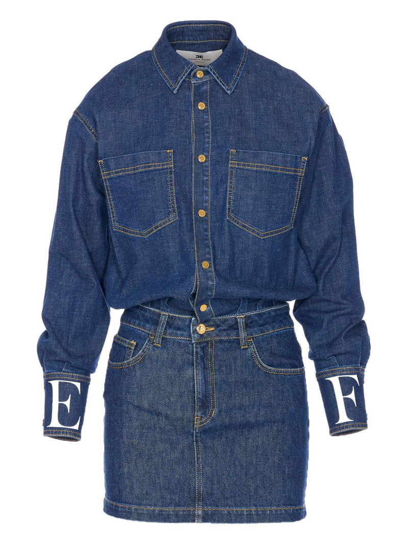 snap-button denim mini dress 1