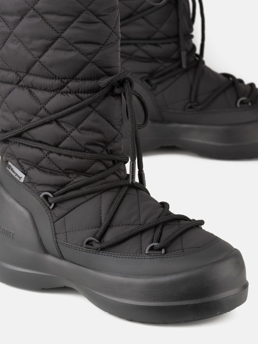 quilted lace-up rain boots - 4