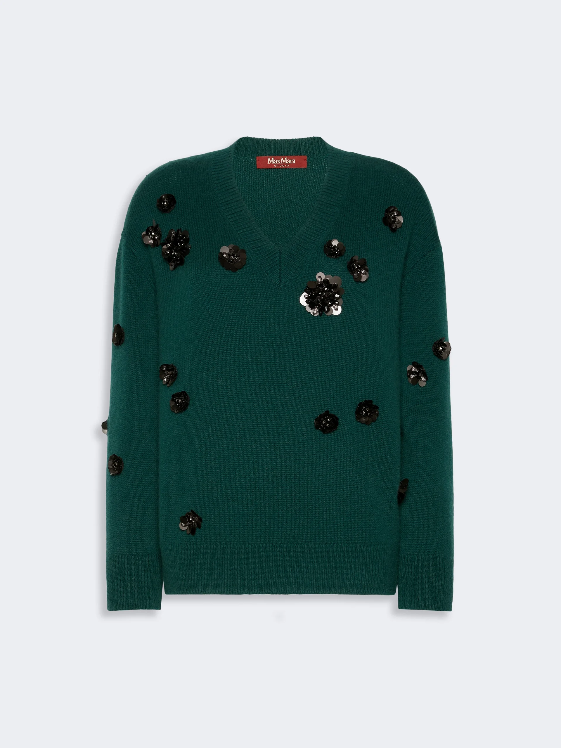 NIGELLA Wide-fit wool and cashmere sweater - GREEN - 1