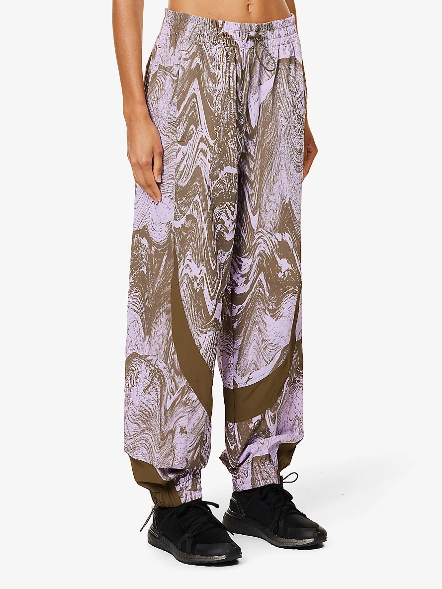 TrueCasuals abstract-print relaxed-fit stretch recycled-polyamide trousers - 3