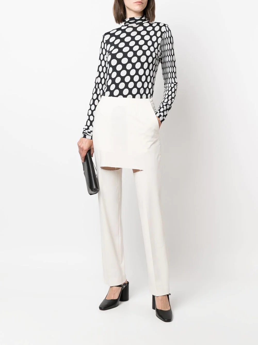 cut-out layered tailored trousers - 2
