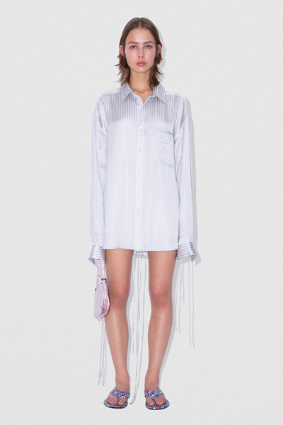 BY FAR SATIN PIN STRIPE SHIRT GREY AND WHITE VISCOSE BLEND outlook