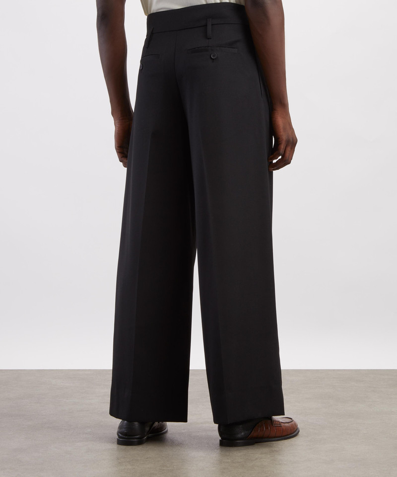 Peeling Waist Black Wide-Leg Trousers 4