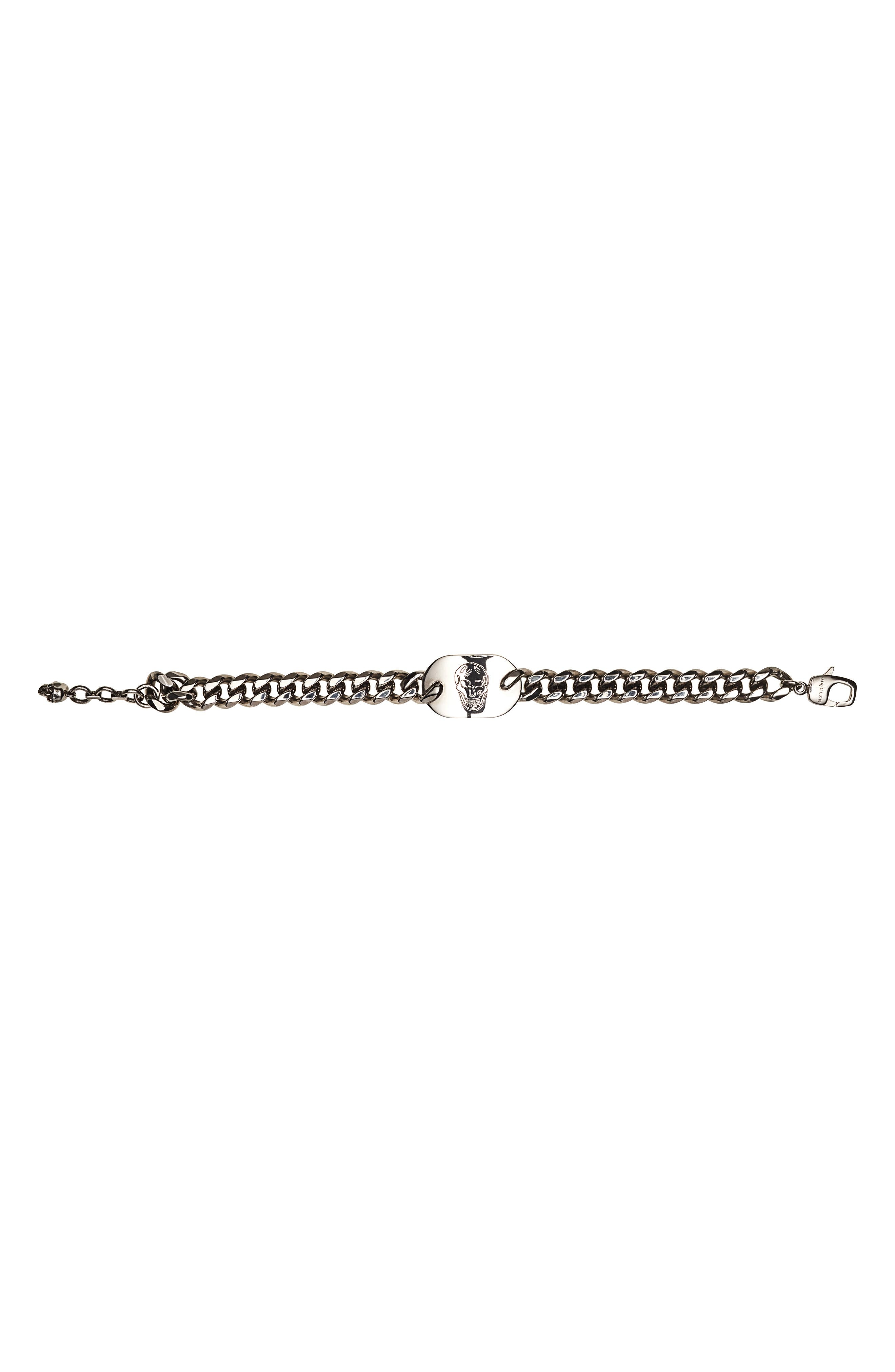 McQueen Skull Plate Pendant Bracelet in Mcq0911Sil.v.b Antil at Nordstrom - 4