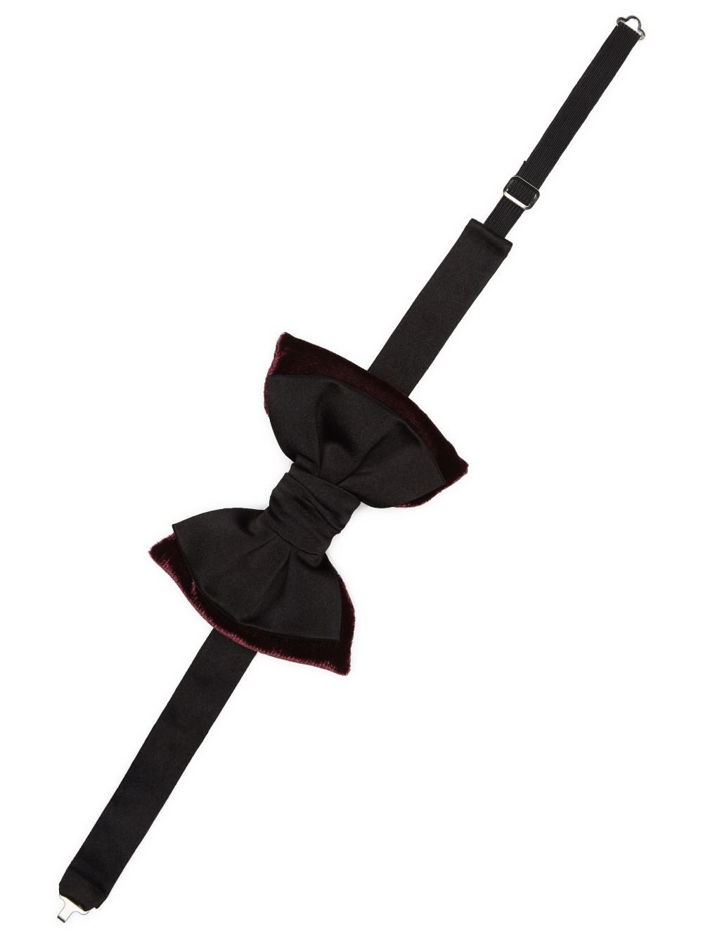 velvet-trim bow tie - 2
