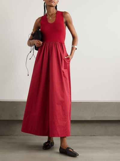 ST. AGNI Ribbed-knit and poplin maxi dress outlook