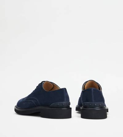 Tod's LACE-UPS IN SUEDE - BLUE outlook