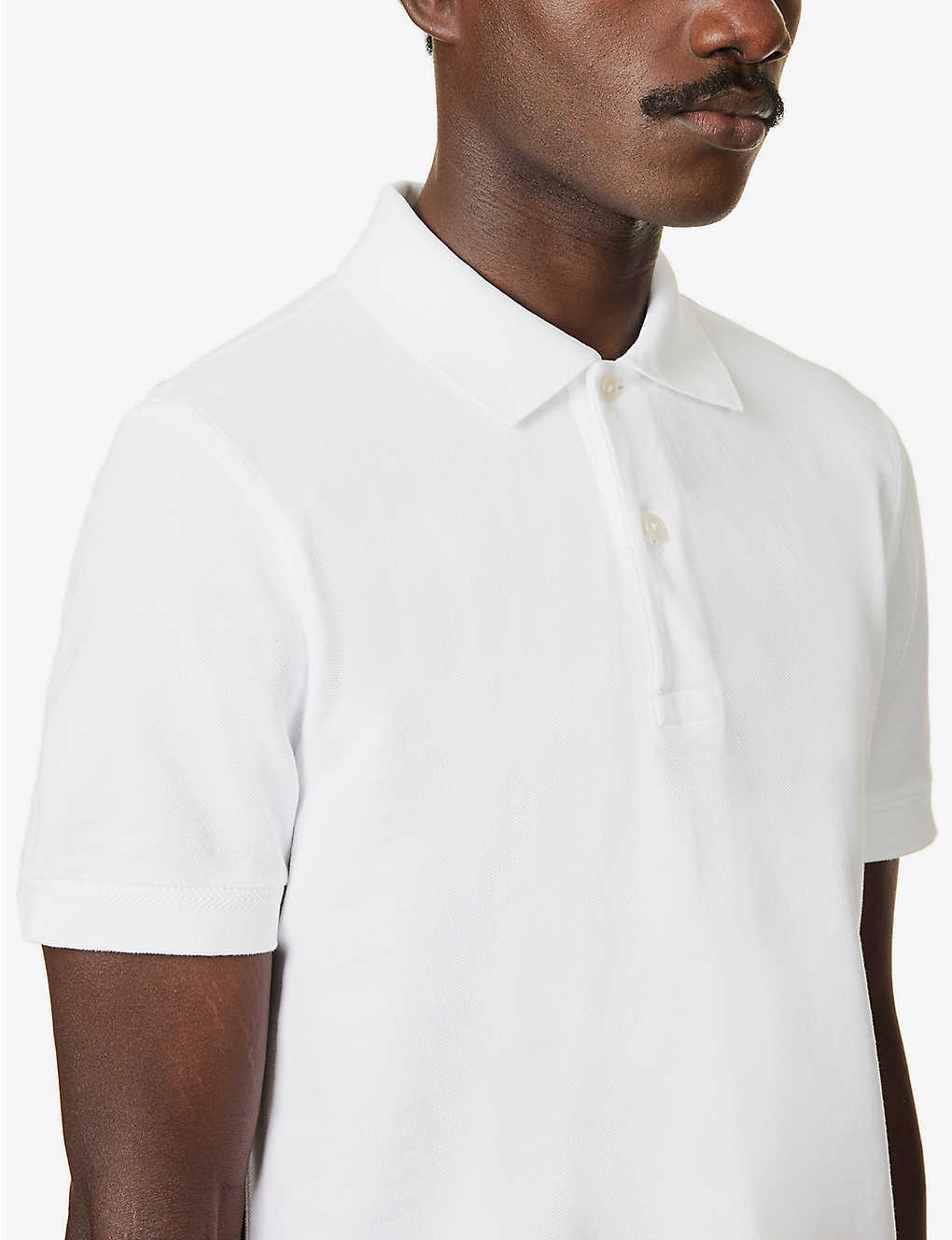 Brand-embroidered short-sleeved cotton-piqué polo shirt - 5