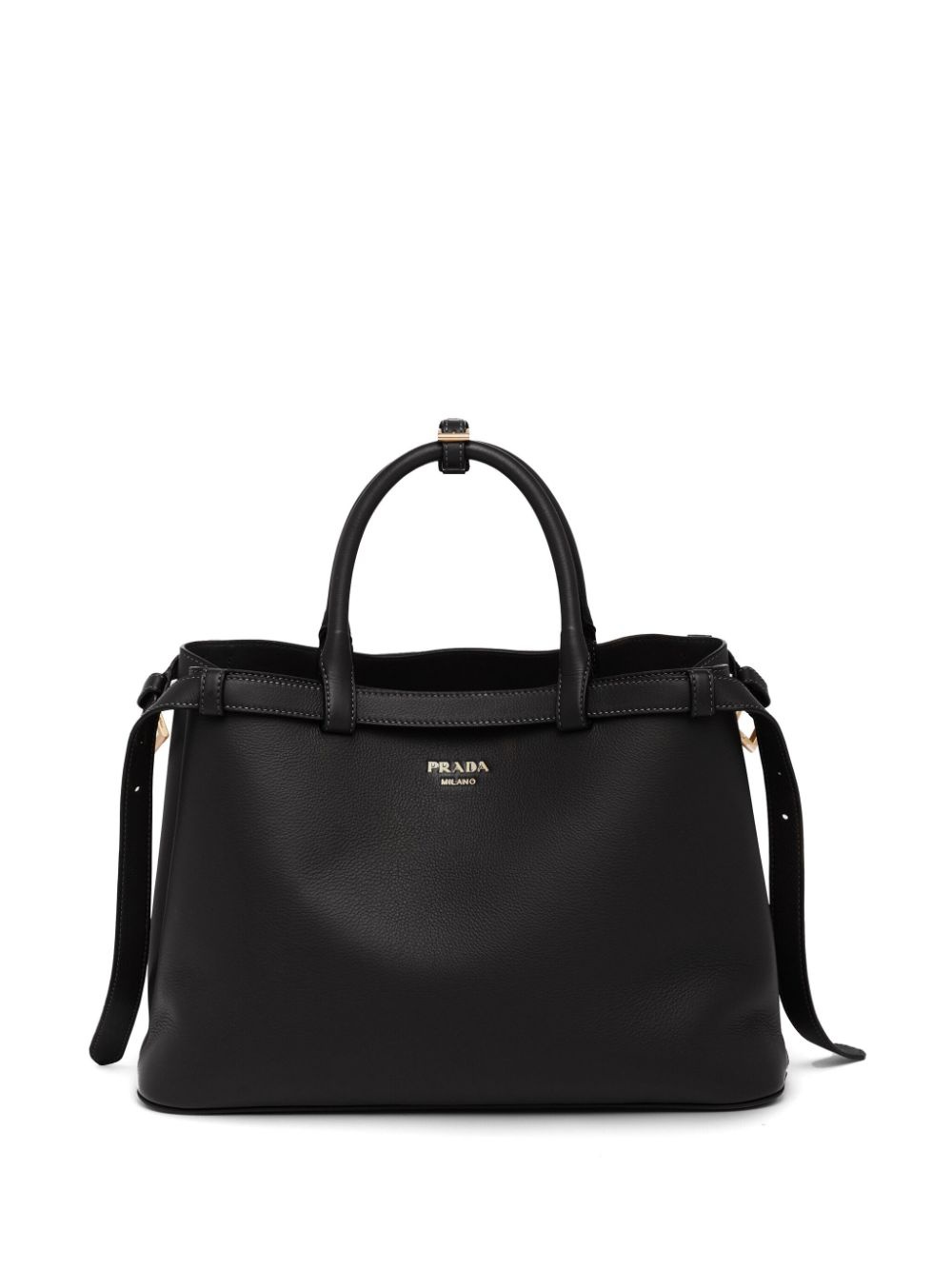 logo-plaque leather tote bag - 1