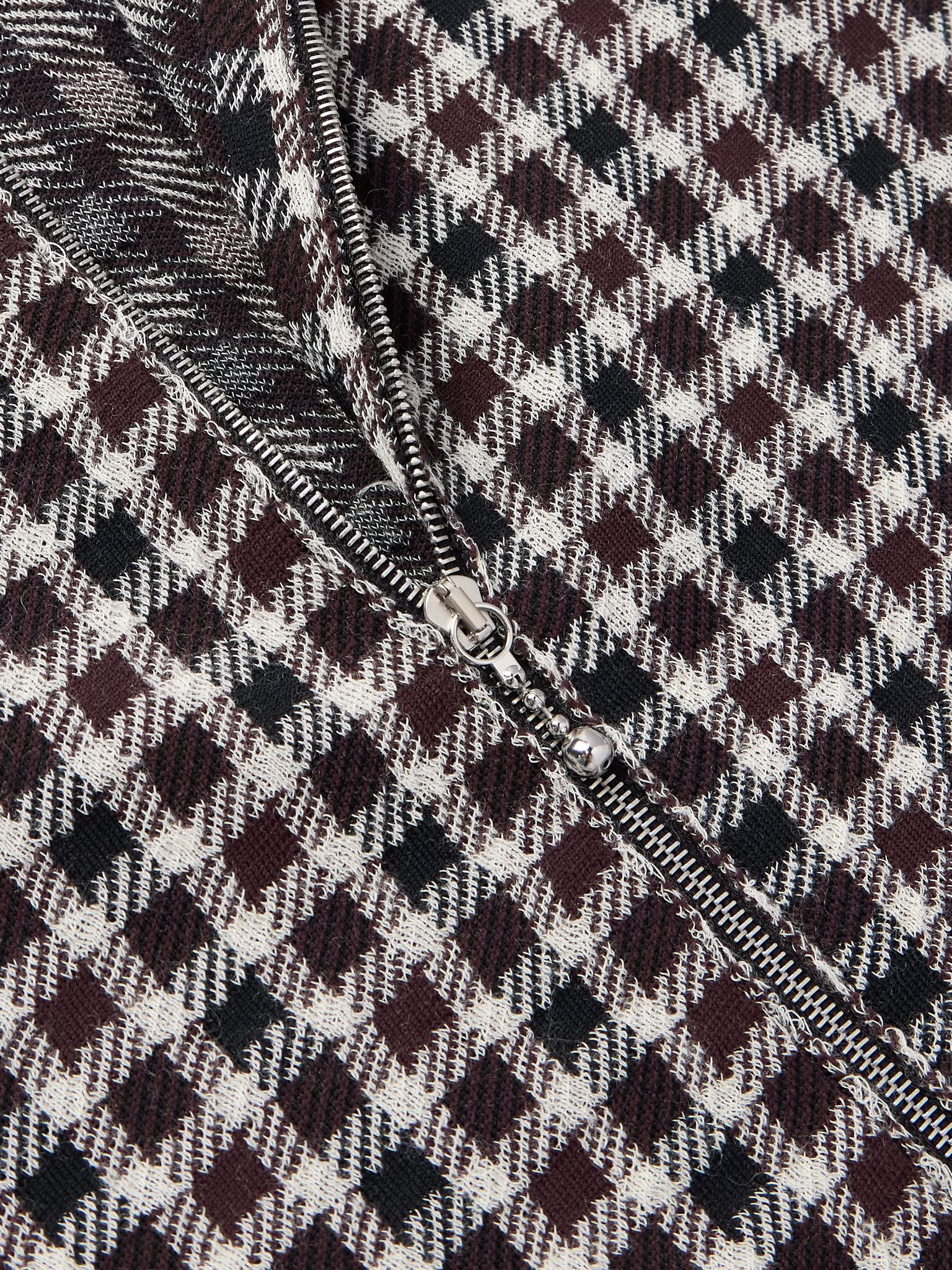 Checked Woven Overshirt Dark gray - 4