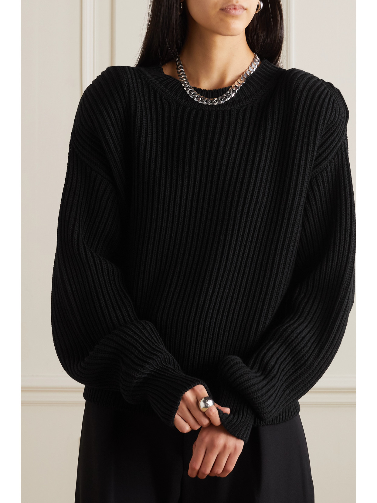 + Hailey Bieber Ribbed Wool Sweater - 4