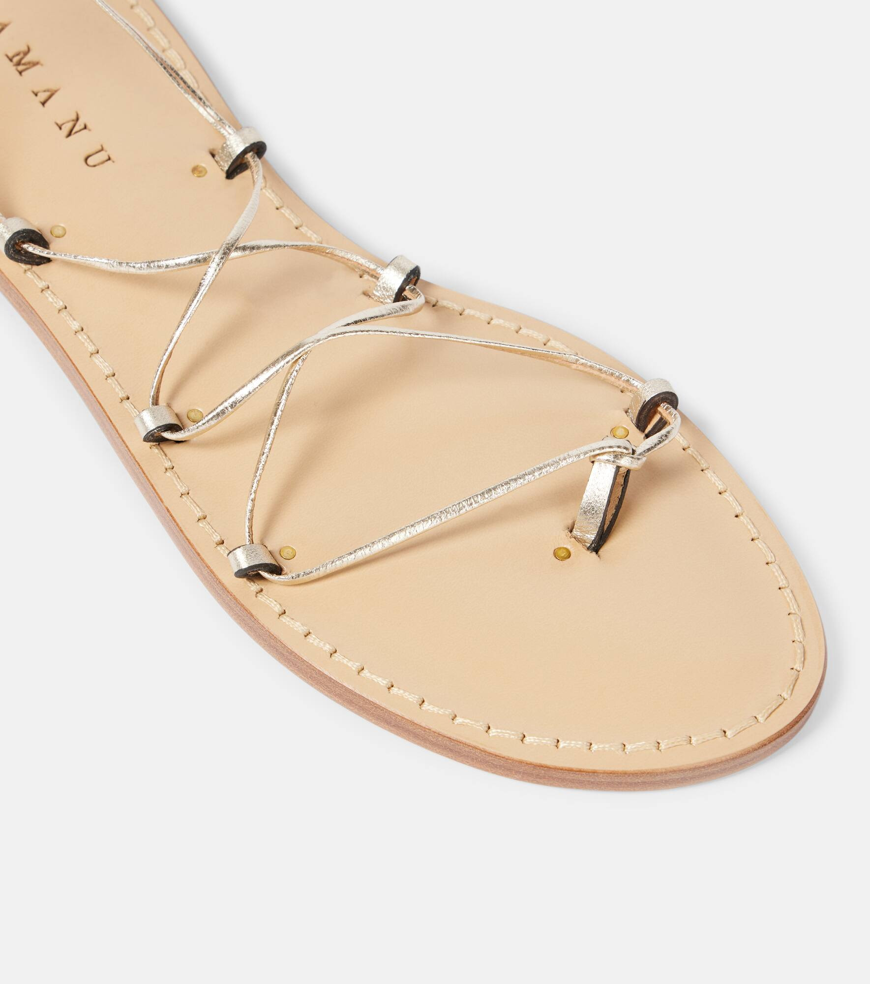 Serengetti metallic leather sandals - 5