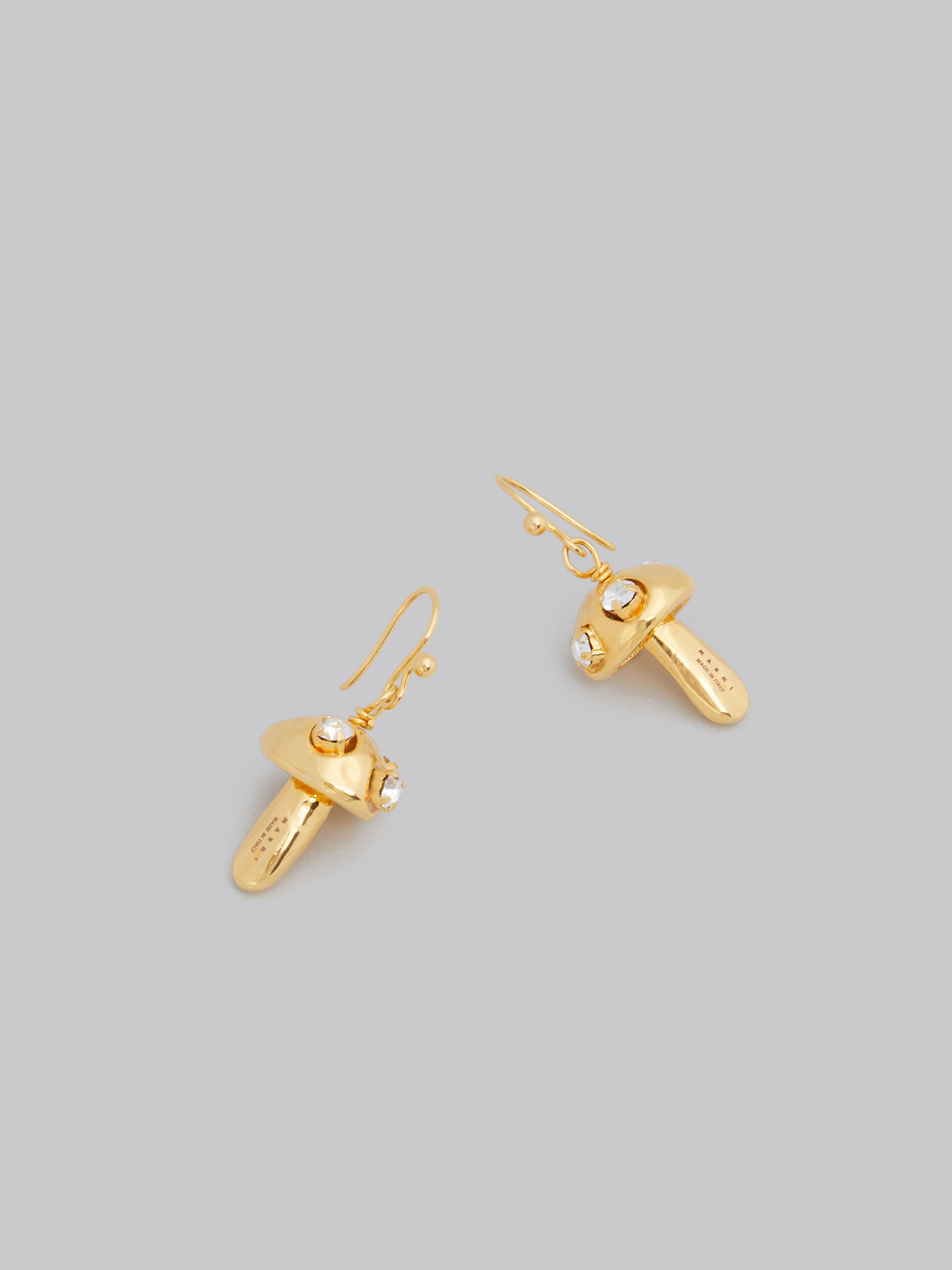 RHINESTONE MUSHROOM CHARM EARRINGS - 4