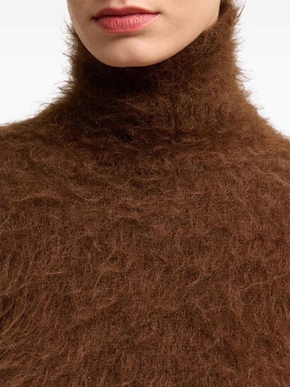 brushed-effect roll-neck jumper - 6
