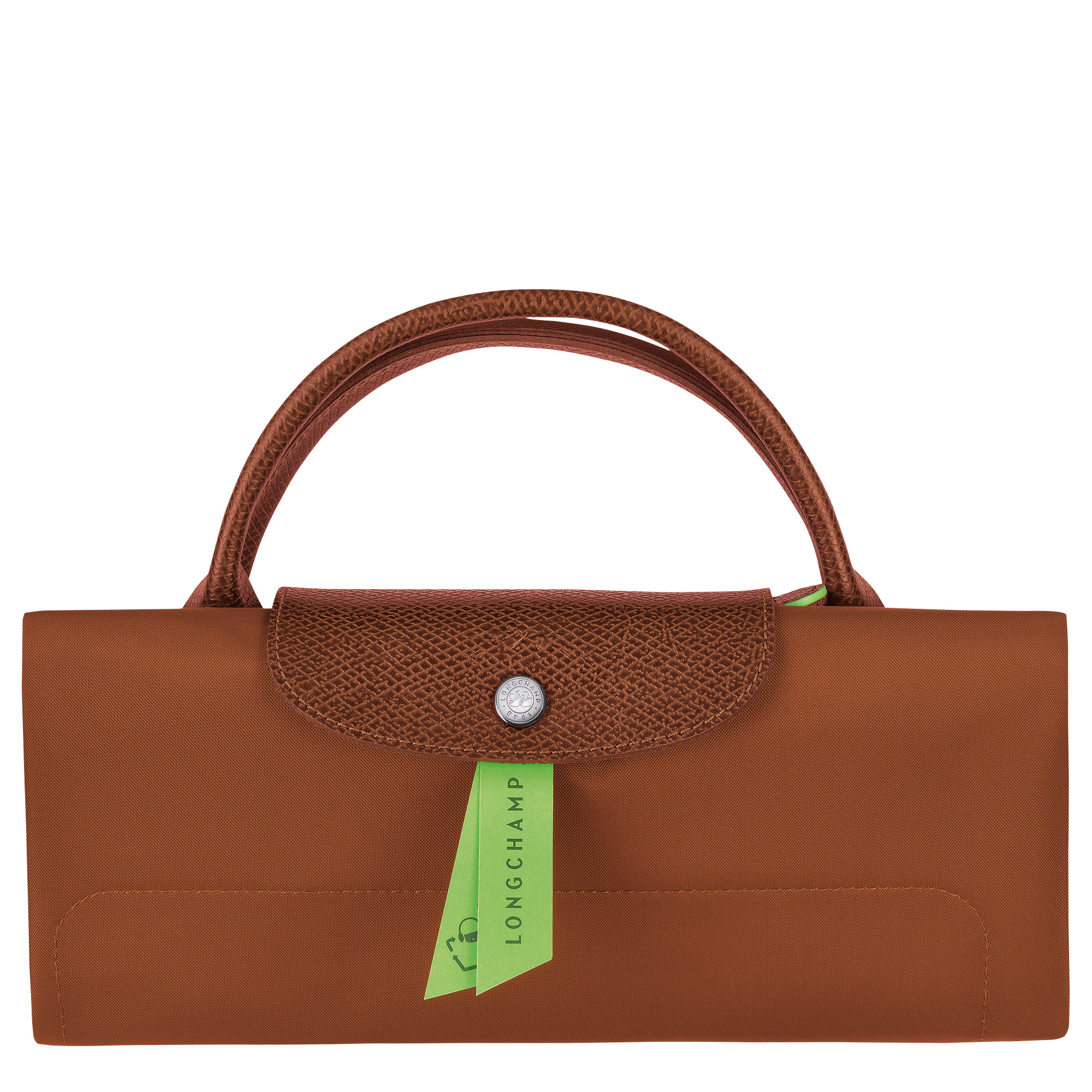 Le Pliage Green Pouch with handle Cognac - Recycled canvas