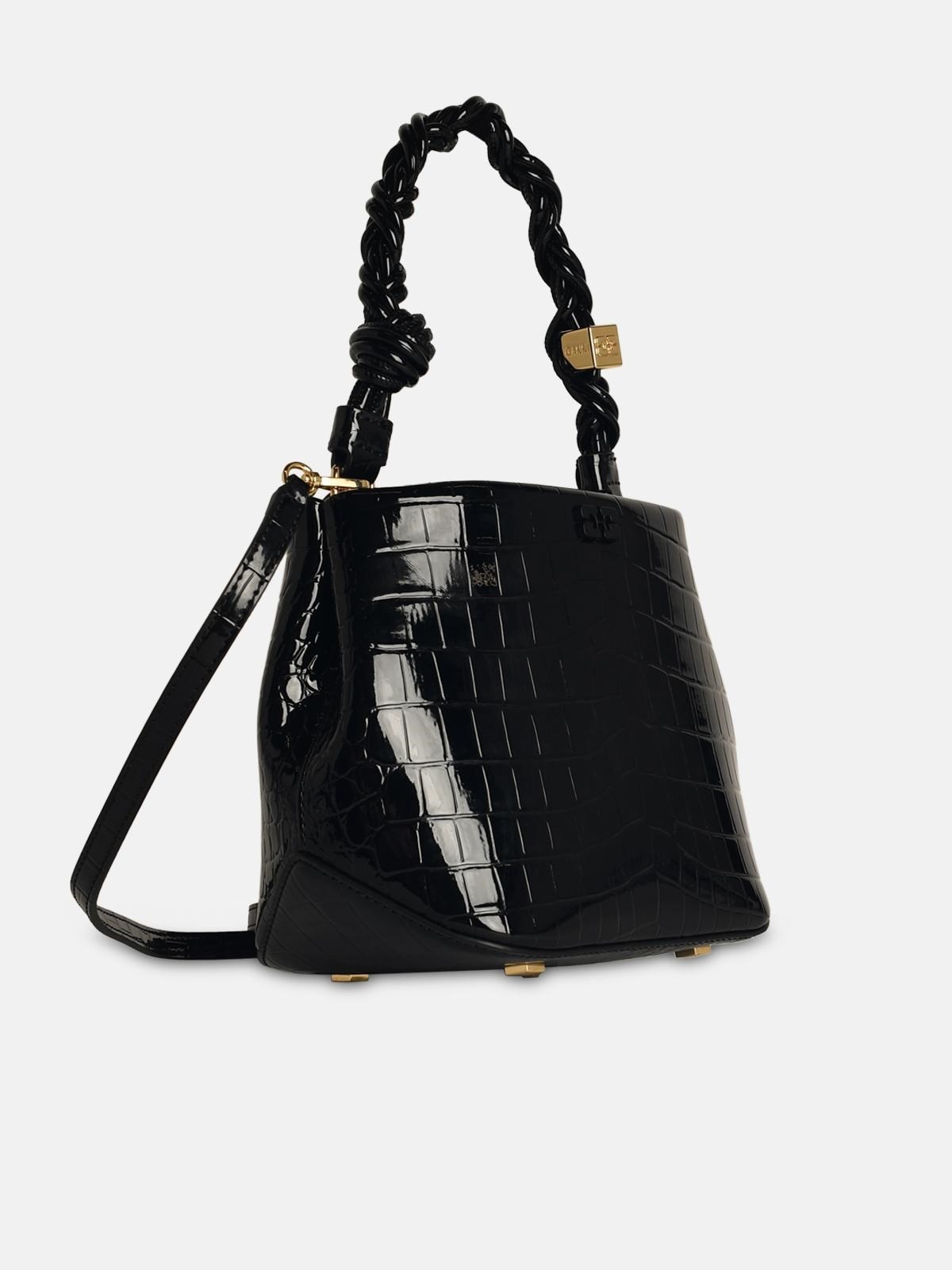 'BOU COCCO' BUCKET BAG IN BLACK RECYCLED LEATHER BLEND - 2