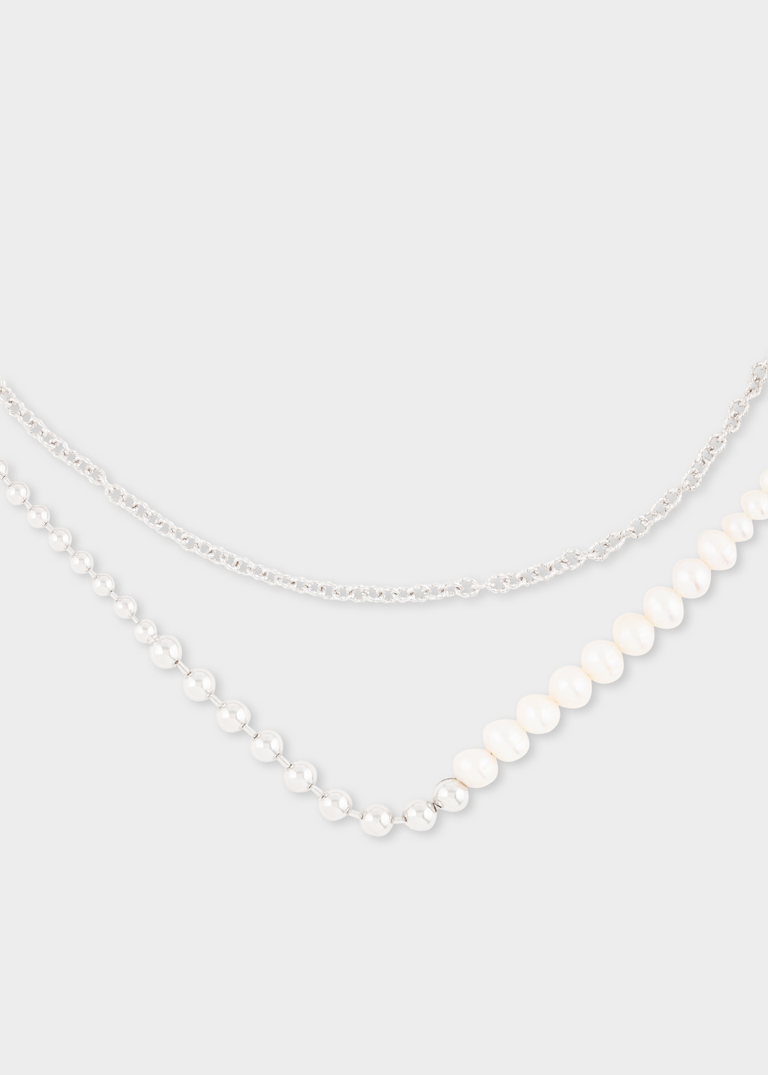 'Forgotten Seas' Pearl & Sterling Silver Double-Chain Necklace by Completedworks - 1