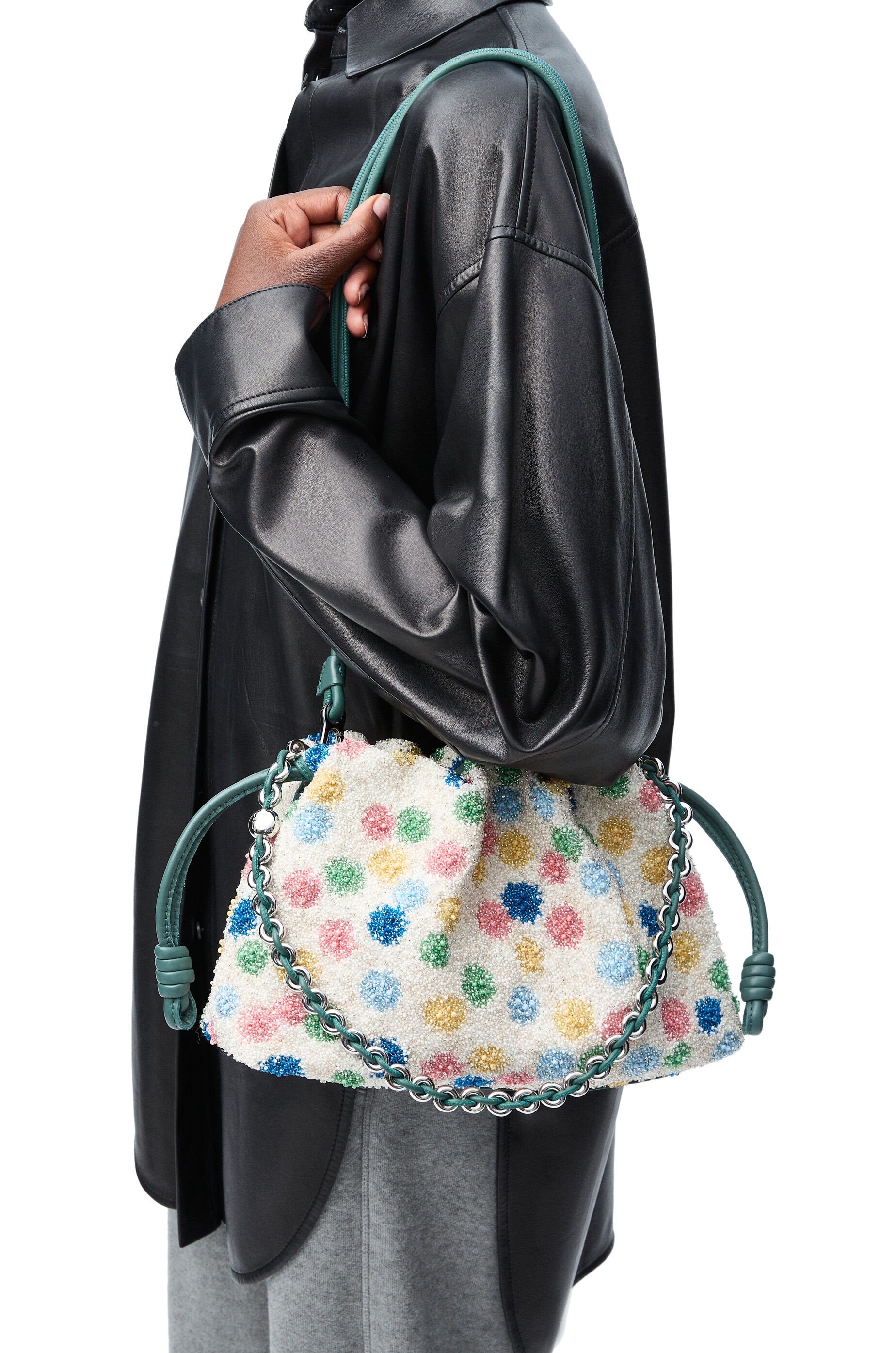Medium Flamenco purse in beaded leather - 2