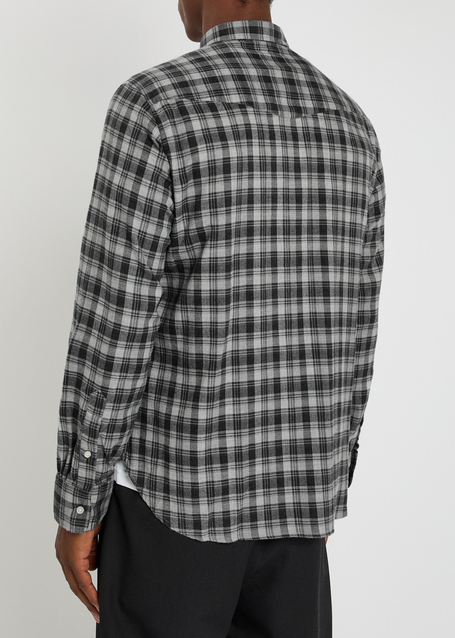 Officine Générale Lipp Checked Brushed Cotton Shirt - 3
