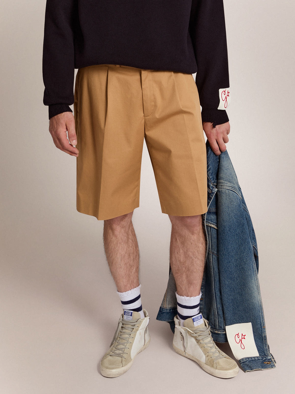 Men's bermuda shorts in beige cotton - 2