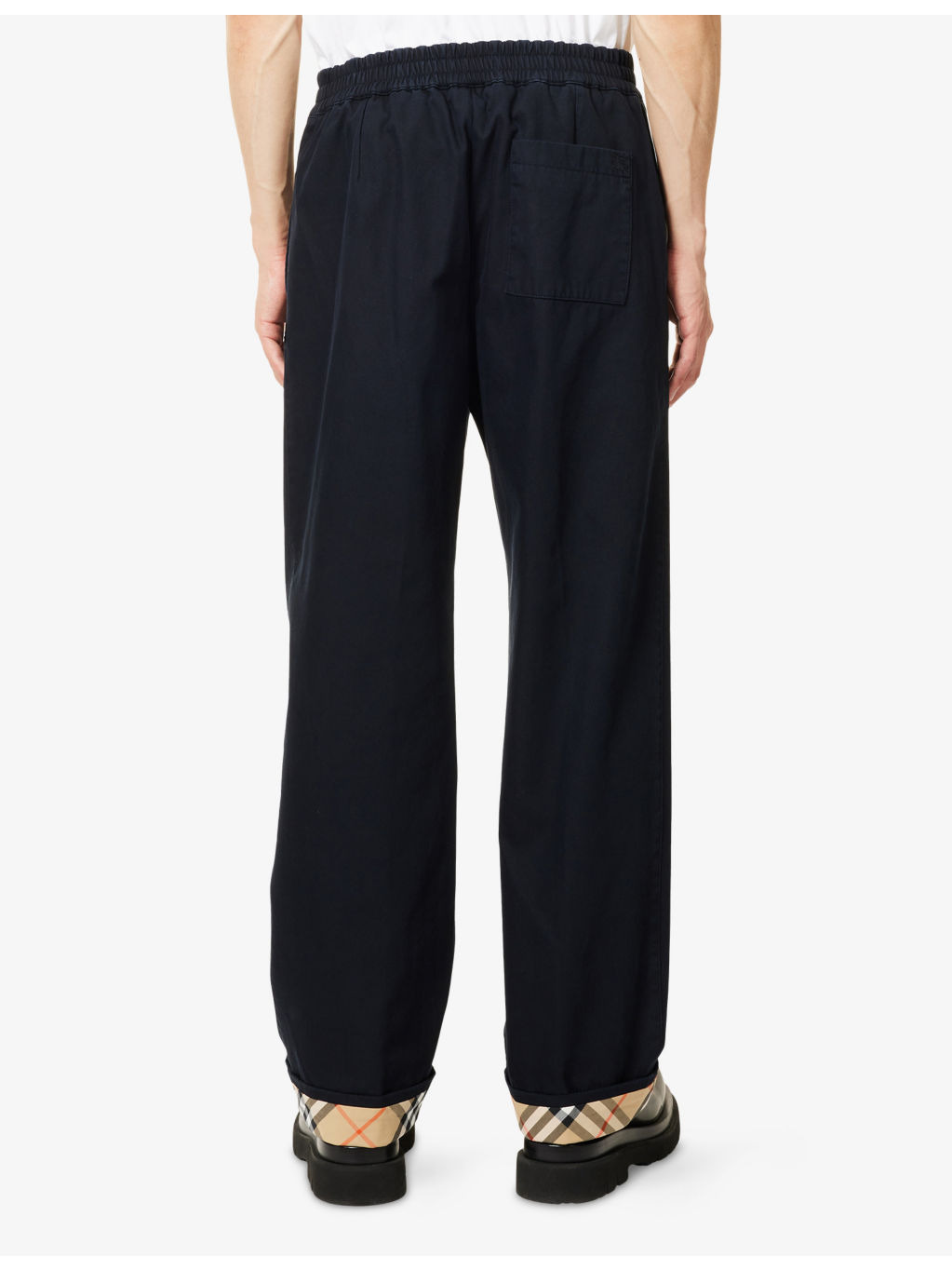 Checked-Print Relaxed-Fit Cotton Trousers - 4