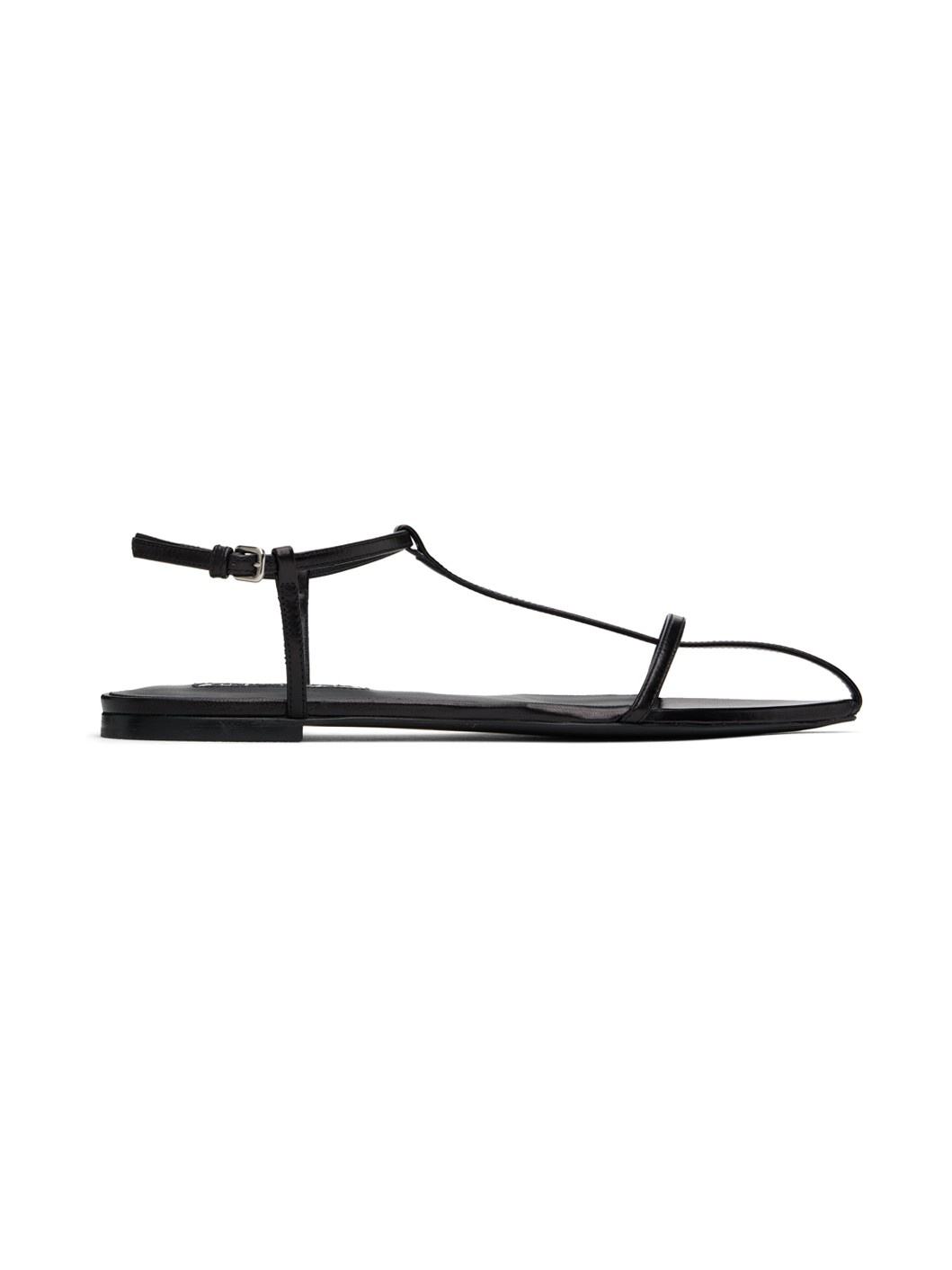 Black Flat Sandals - 1