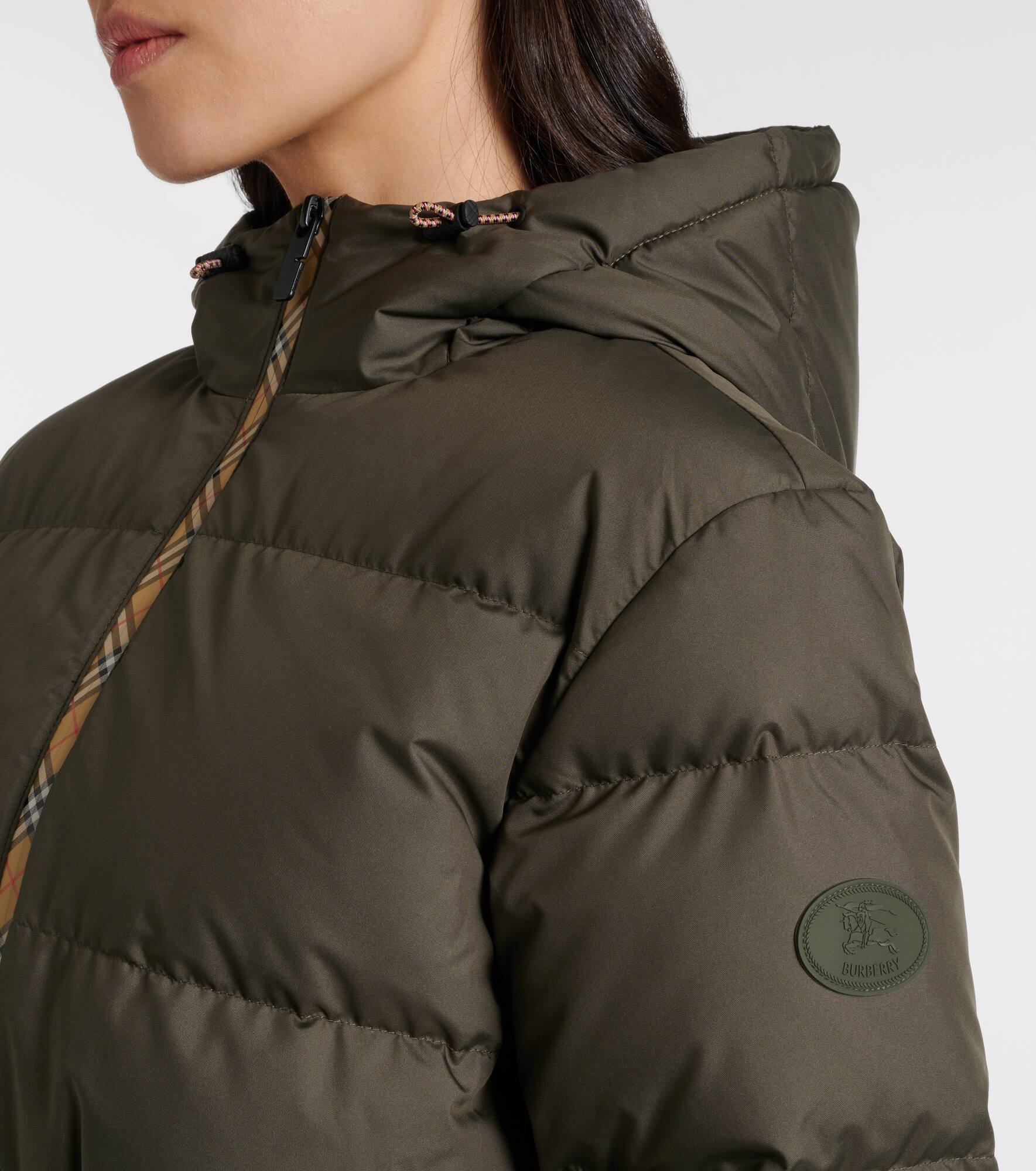 Burberry Check hooded down jacket - 4
