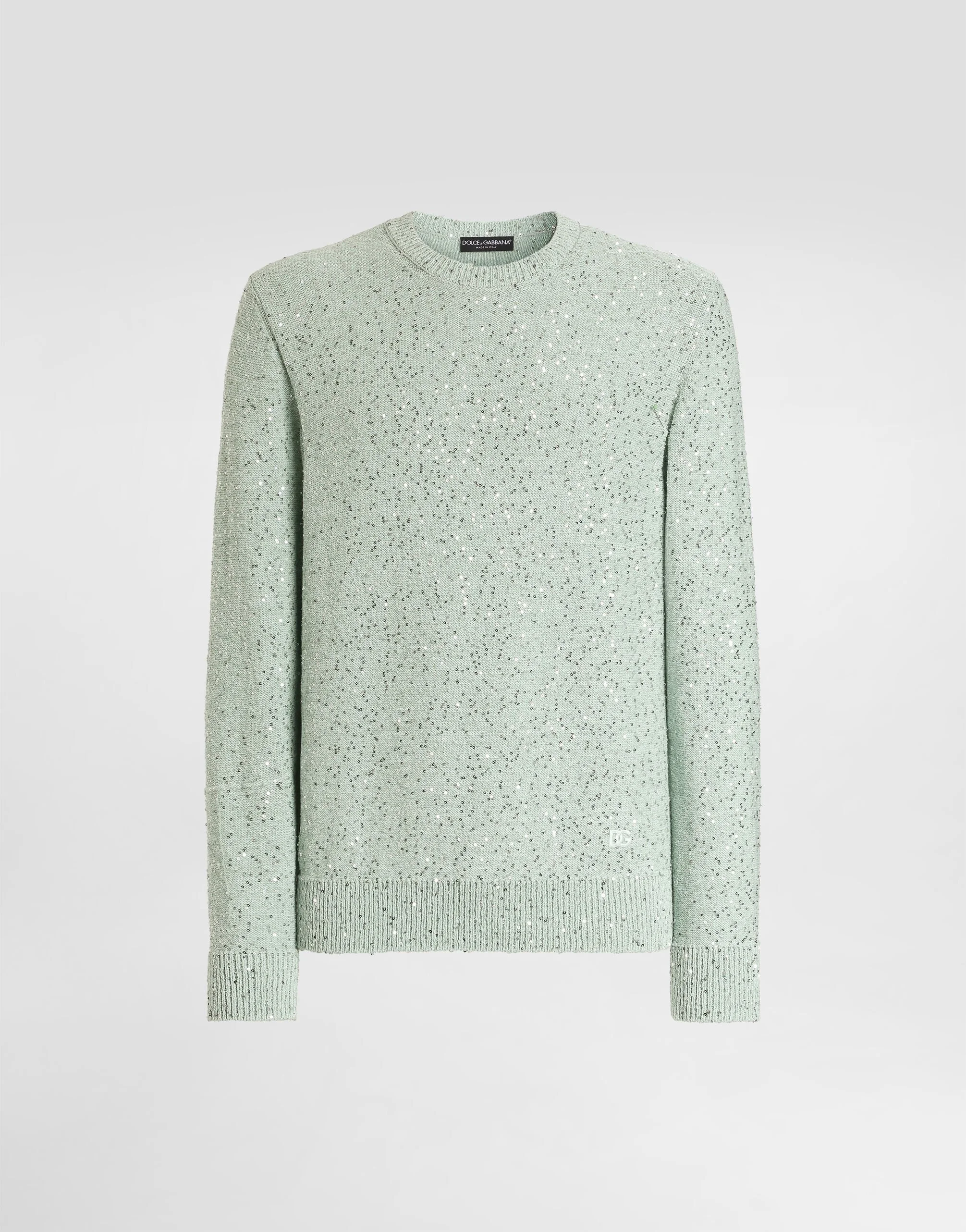 Cotton pullover with paillettes - 1