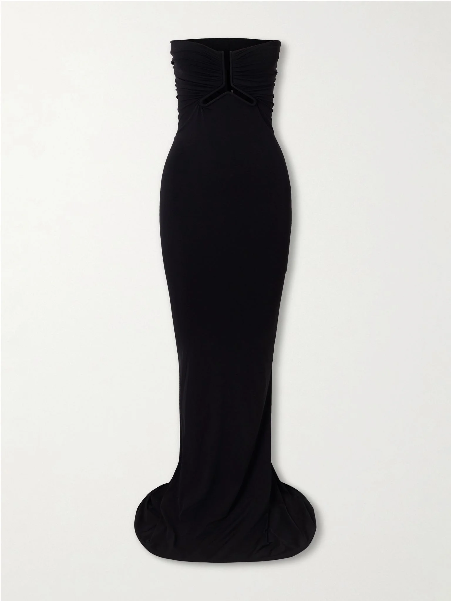 Allanah strapless draped jersey maxi dress Black - 1
