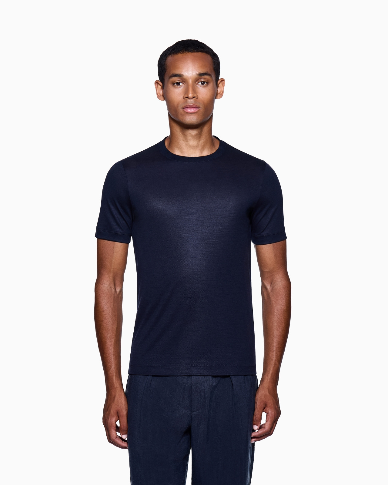 PLAIN-KNIT JERSEY T-SHIRT IN A SILK-AND-COTTON BLEND - 4