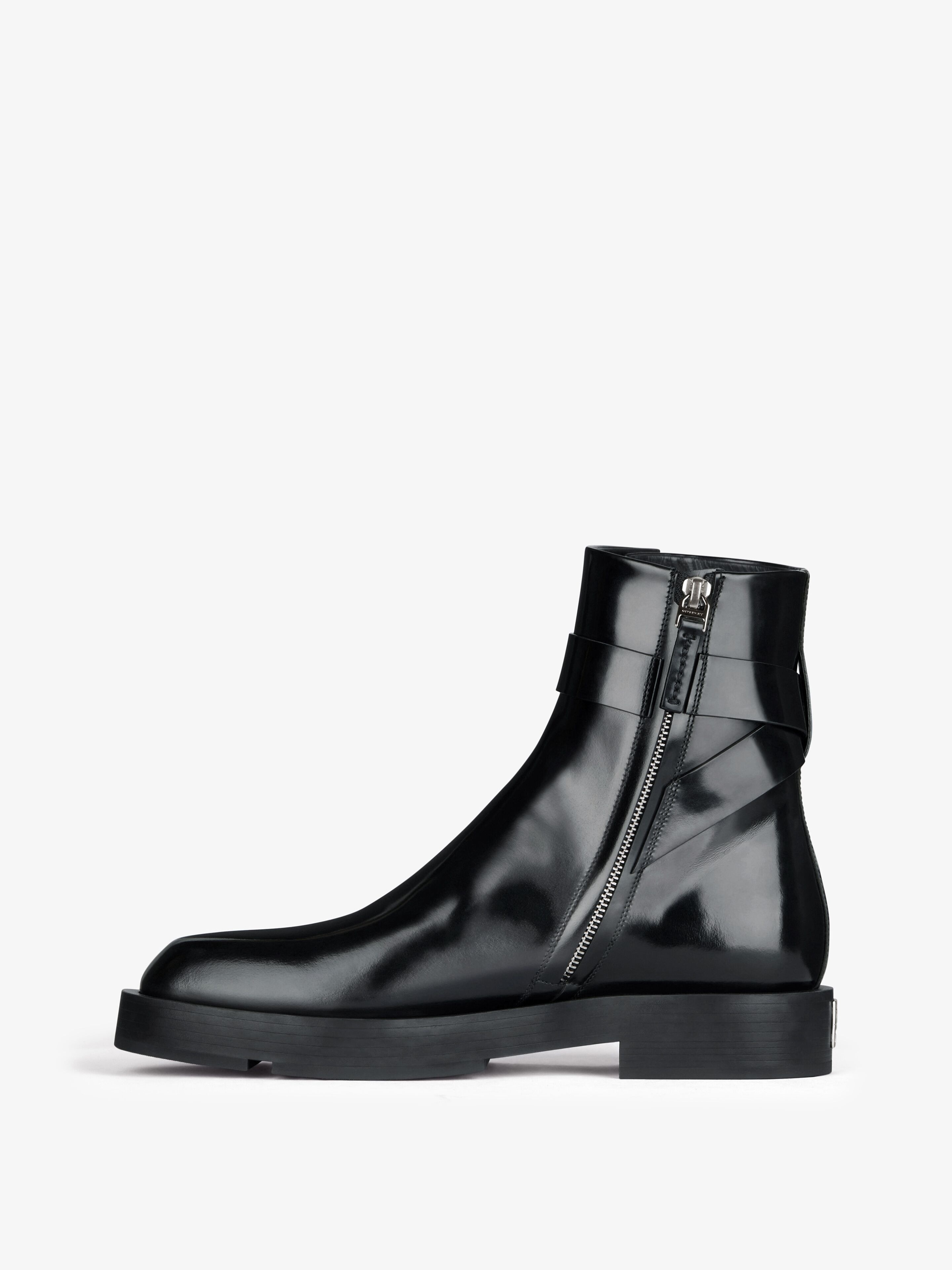 SQUARED BOOTS IN LEATHER WITH 4G BUCKLE - 4