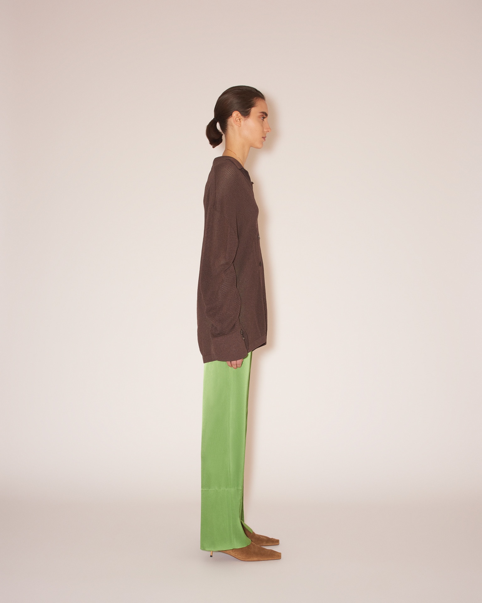 JACKY - Paper crochet cardigan - Brown - 4
