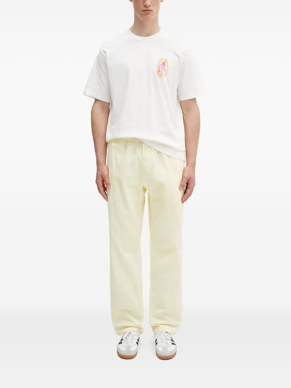 elasticated-waist regular trousers - 2