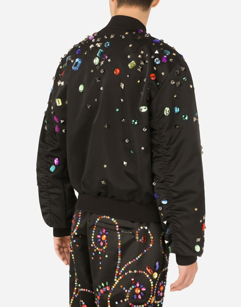 Nylon jacket with crystal and stud embellishment 5